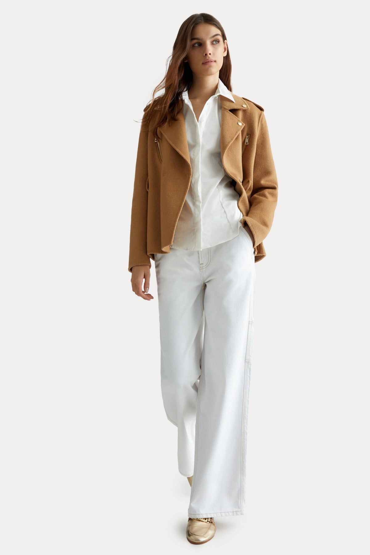 Liu Jo Kemerli Kısa Yün Kaban