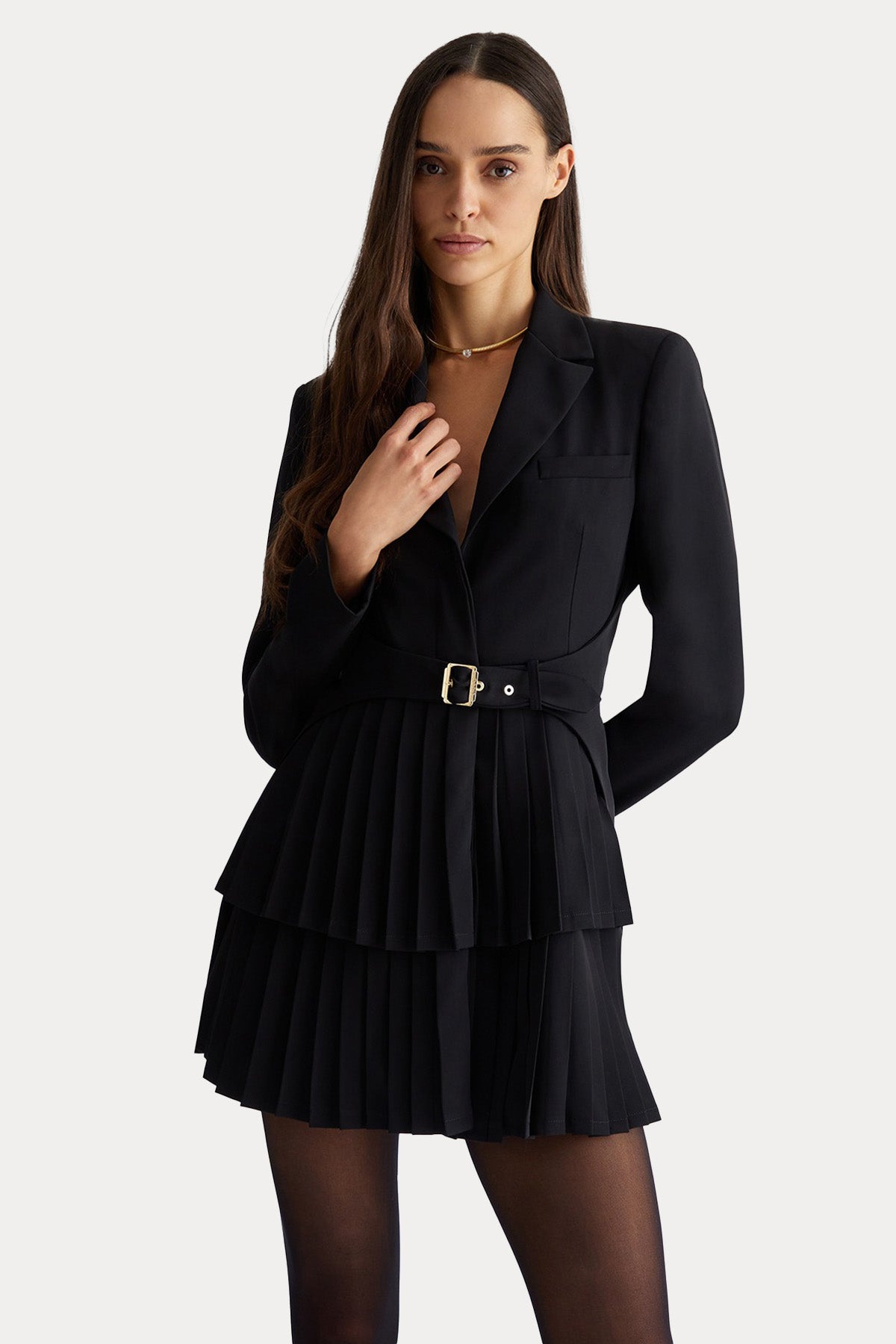 Liu Jo Pileli Kemerli Mini Elbise