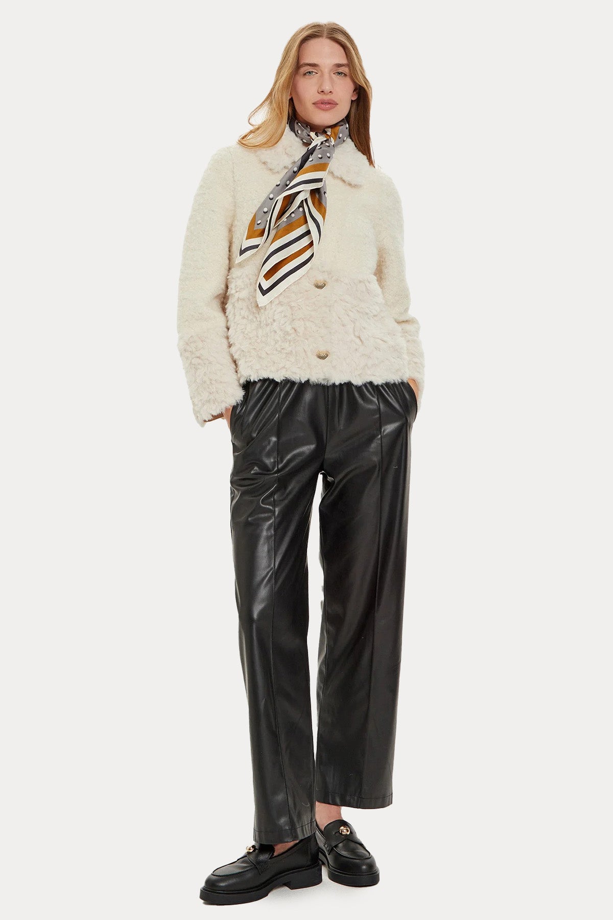 Liu Jo Regular Fit Peluş Yün Ceket