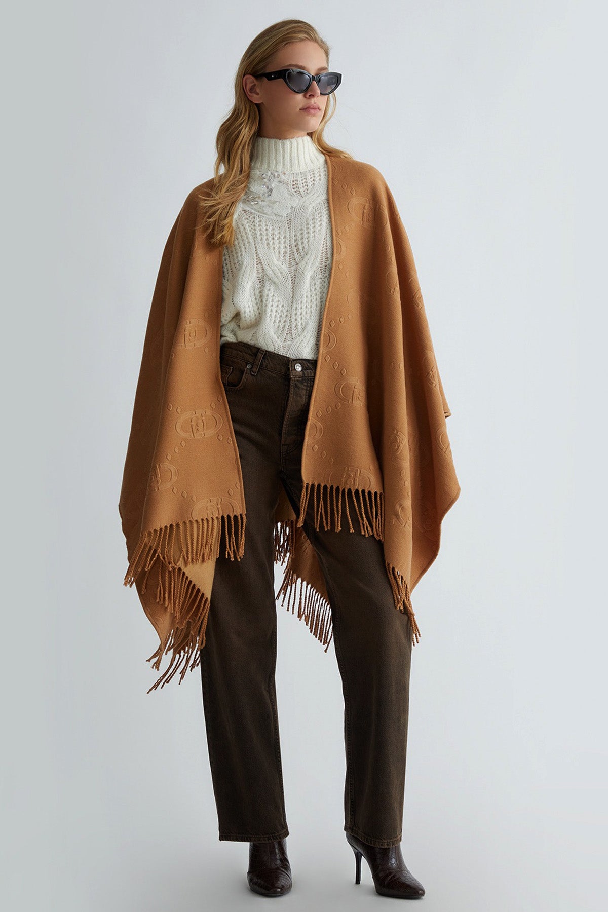 Liu Jo Balıkçı Yaka Saç Örgü Yün Triko-Triko-Libas