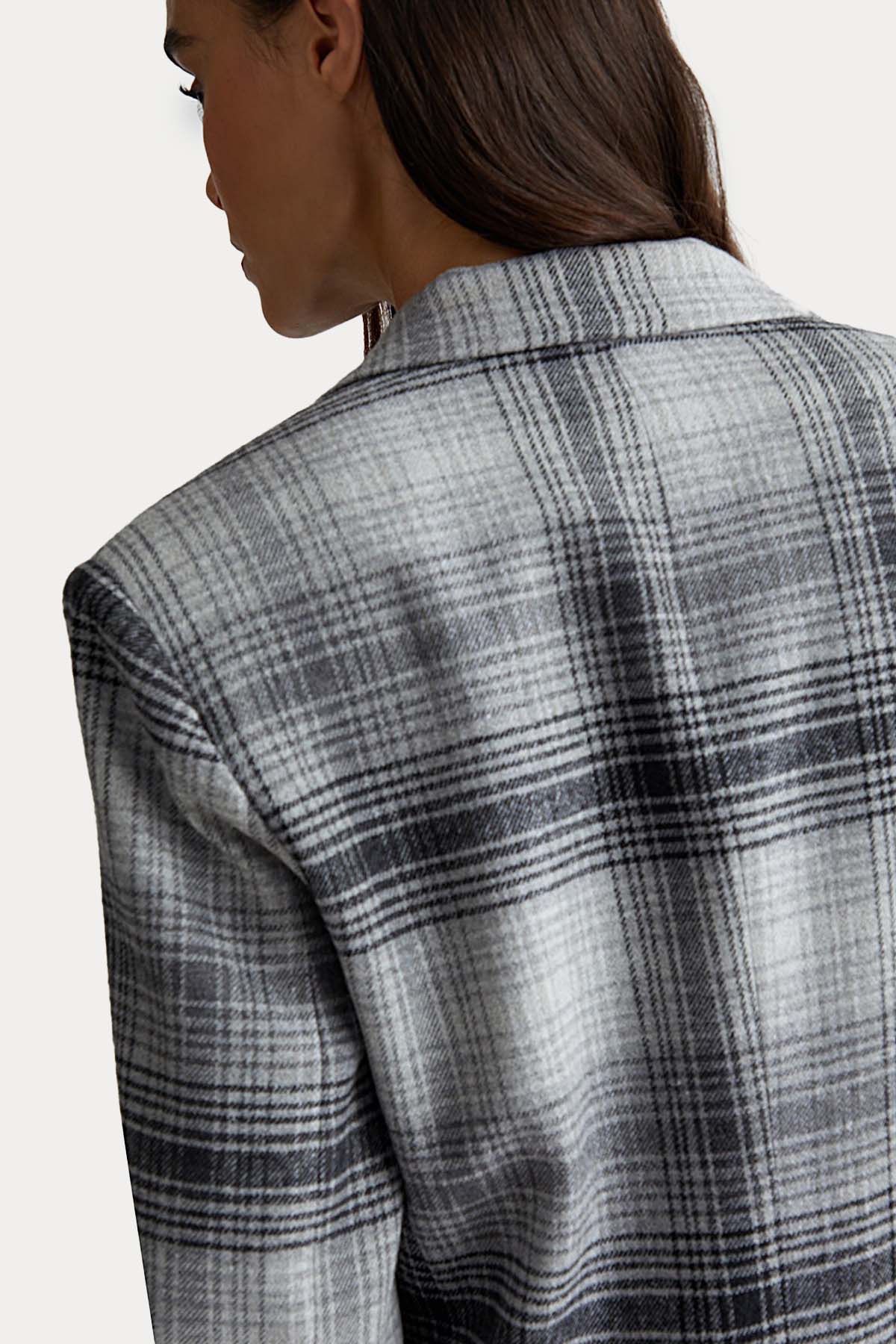 Liu Jo Ekose Desenli Blazer Ceket-Ceket-Libas