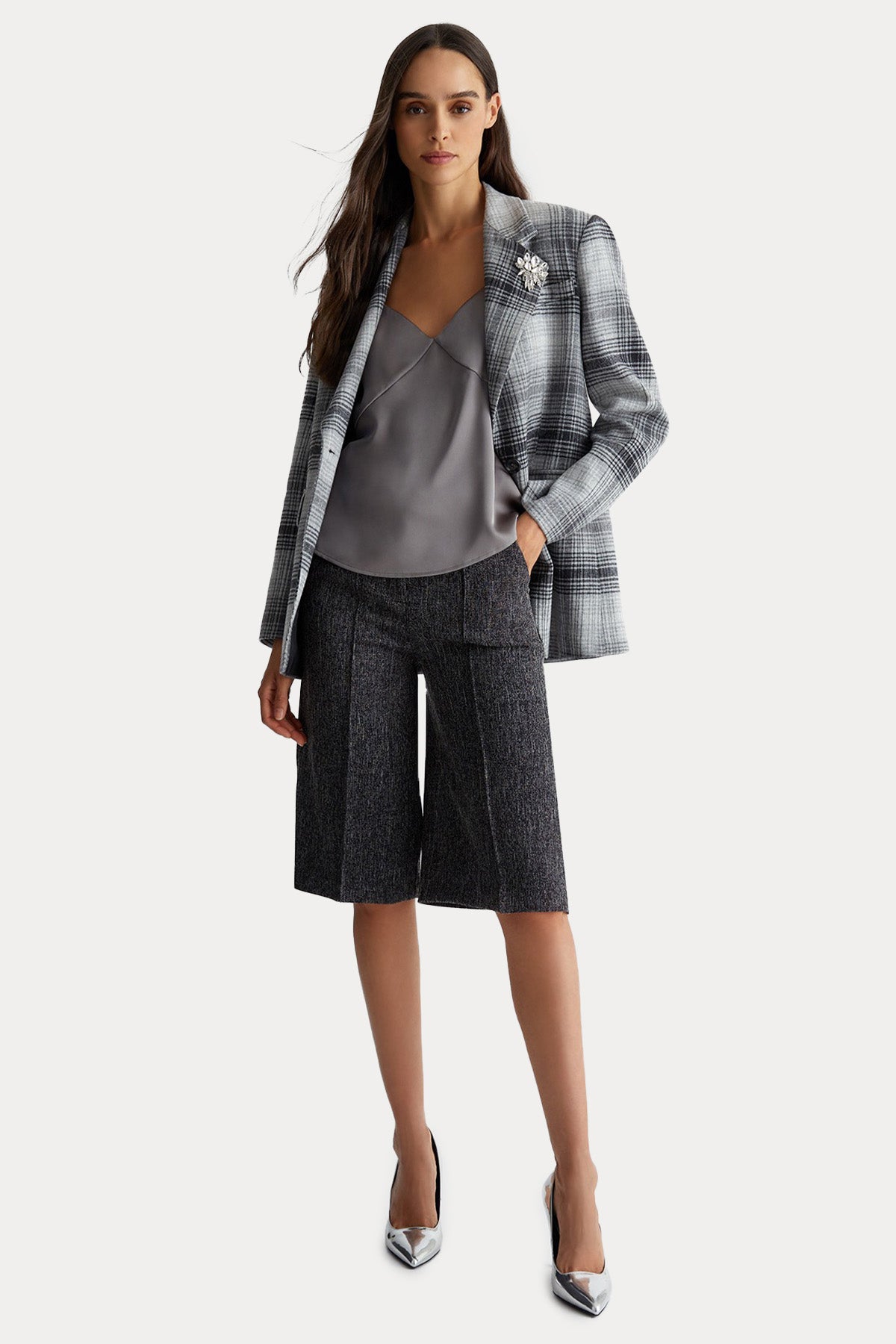 Liu Jo Ekose Desenli Blazer Ceket-Ceket-Libas