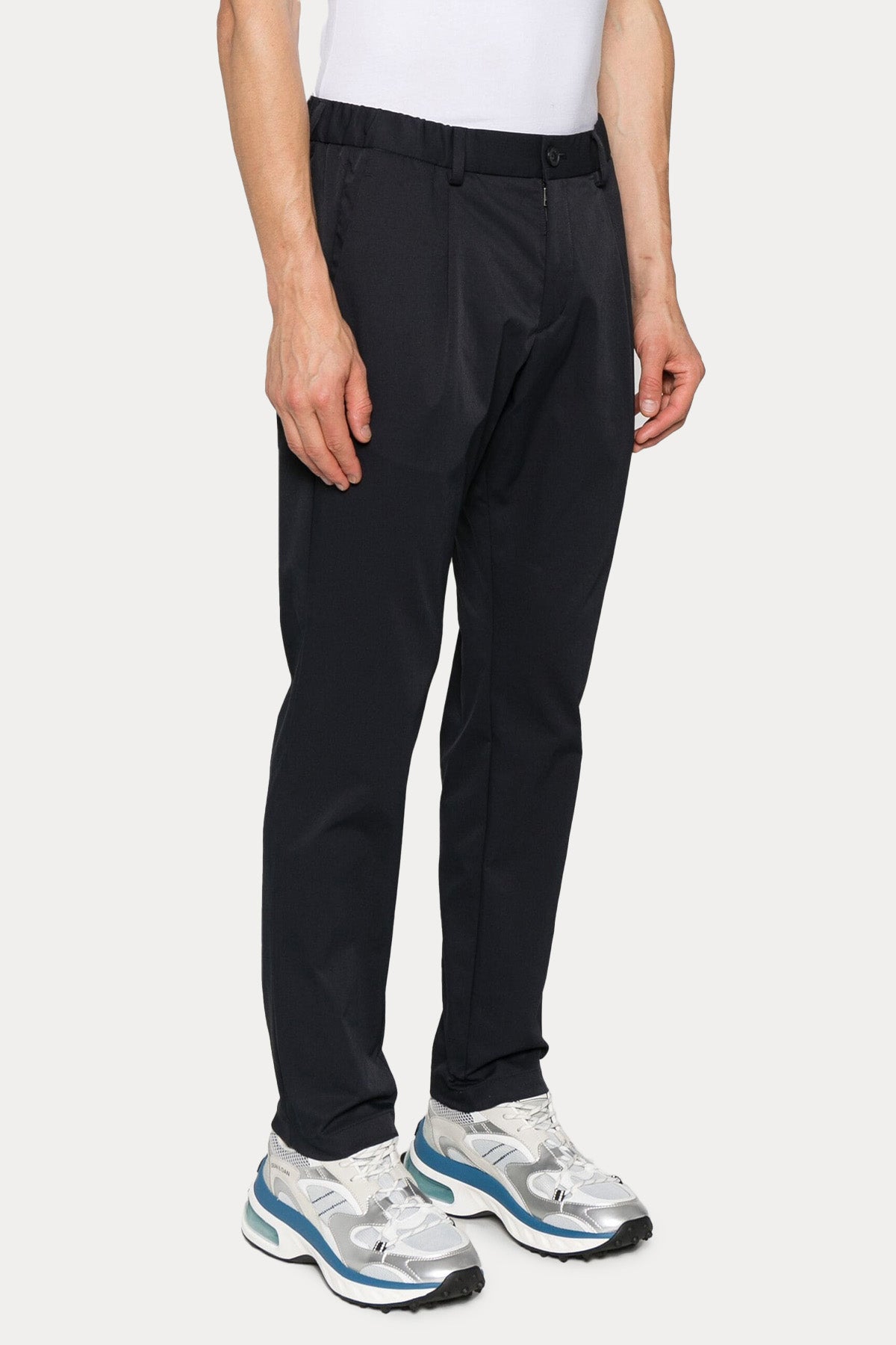 Herno Tek Pile Beli Lastikli Yandan Cepli Pantolon-Pantolon-Libas