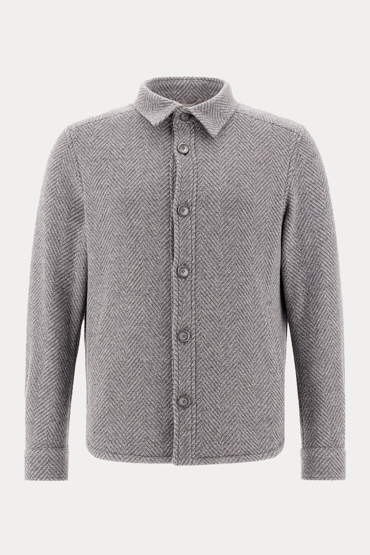 Herno Resort Klasik Yaka Yün Gömlek Ceket