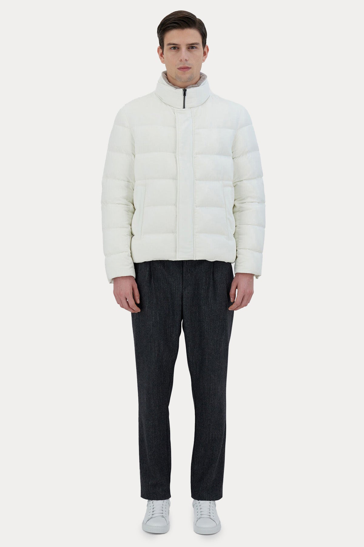 Herno Yakası Kürklü Puffer Mont