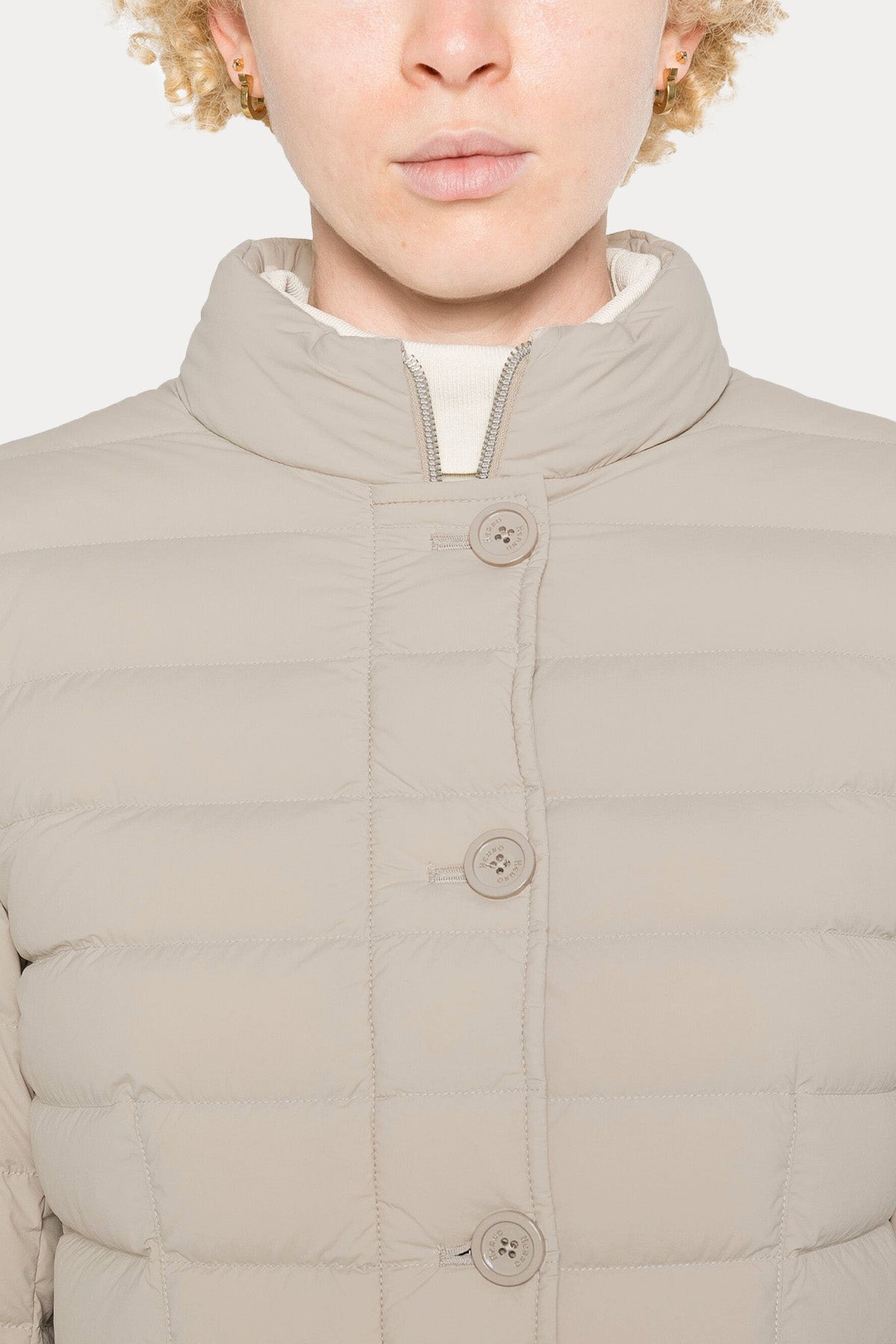 Herno Dik Yaka Puffer Mont Ceket-Mont-Libas