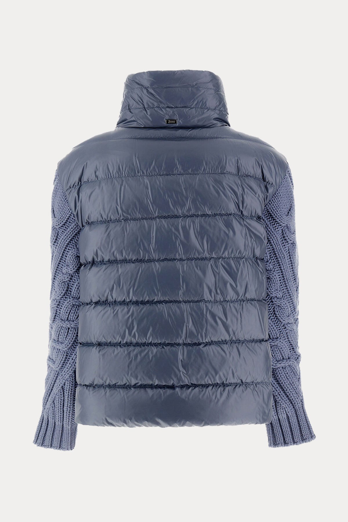 Herno Örgü Yün Kollu Dik Yaka Mont