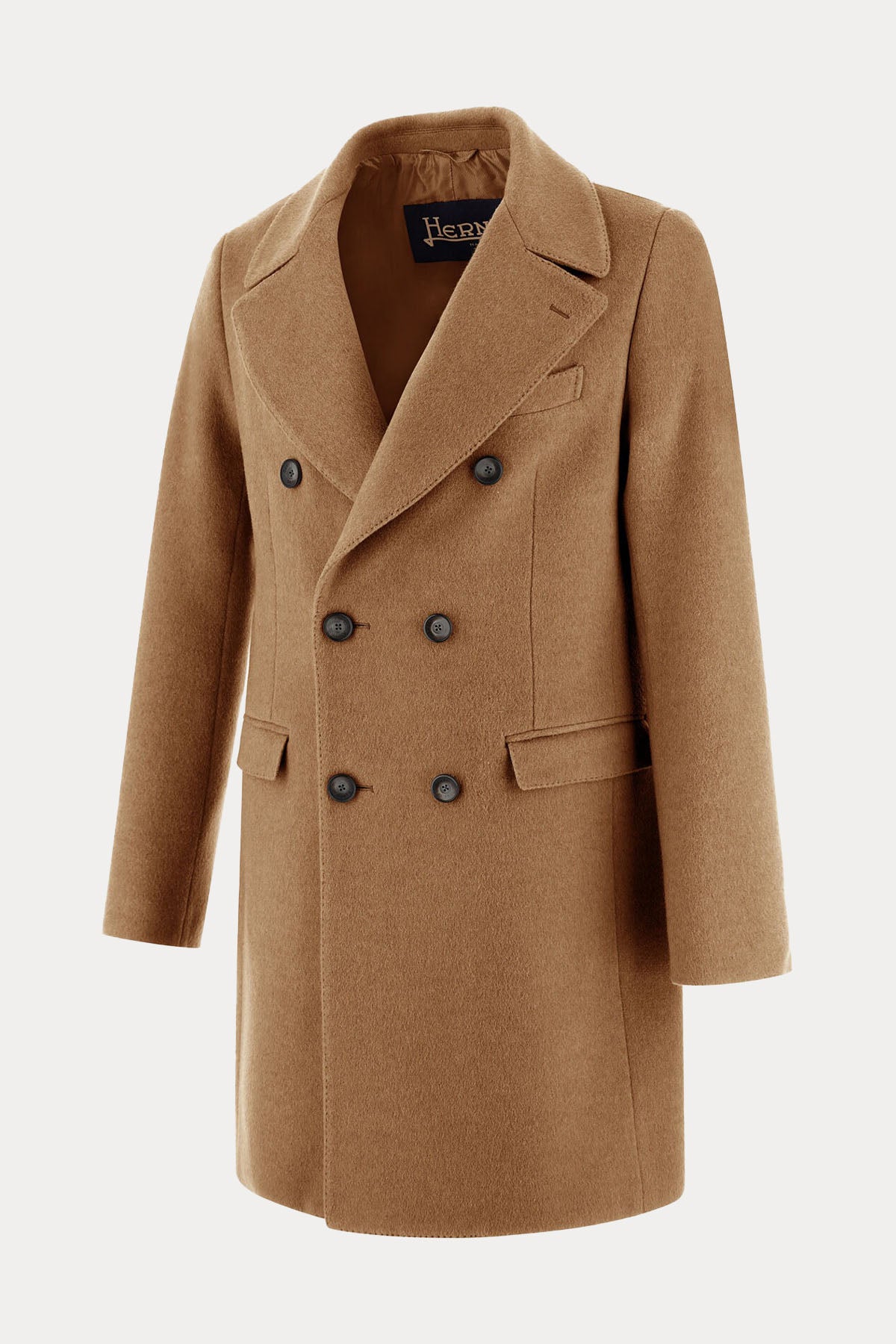 Herno Regular Fit Kruvaze Yün Kaban