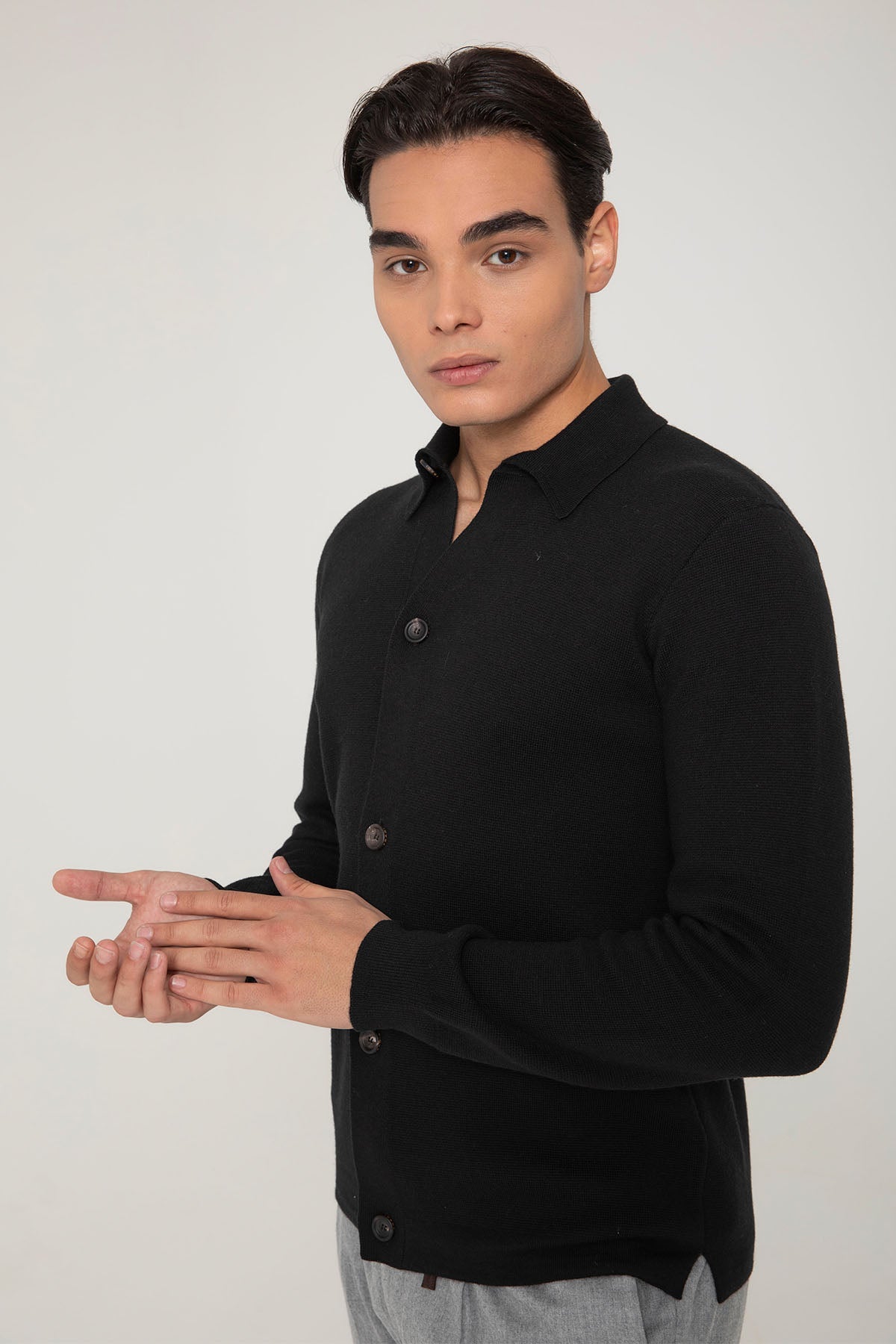 Fradi İnce Örgü Yün Triko Ceket