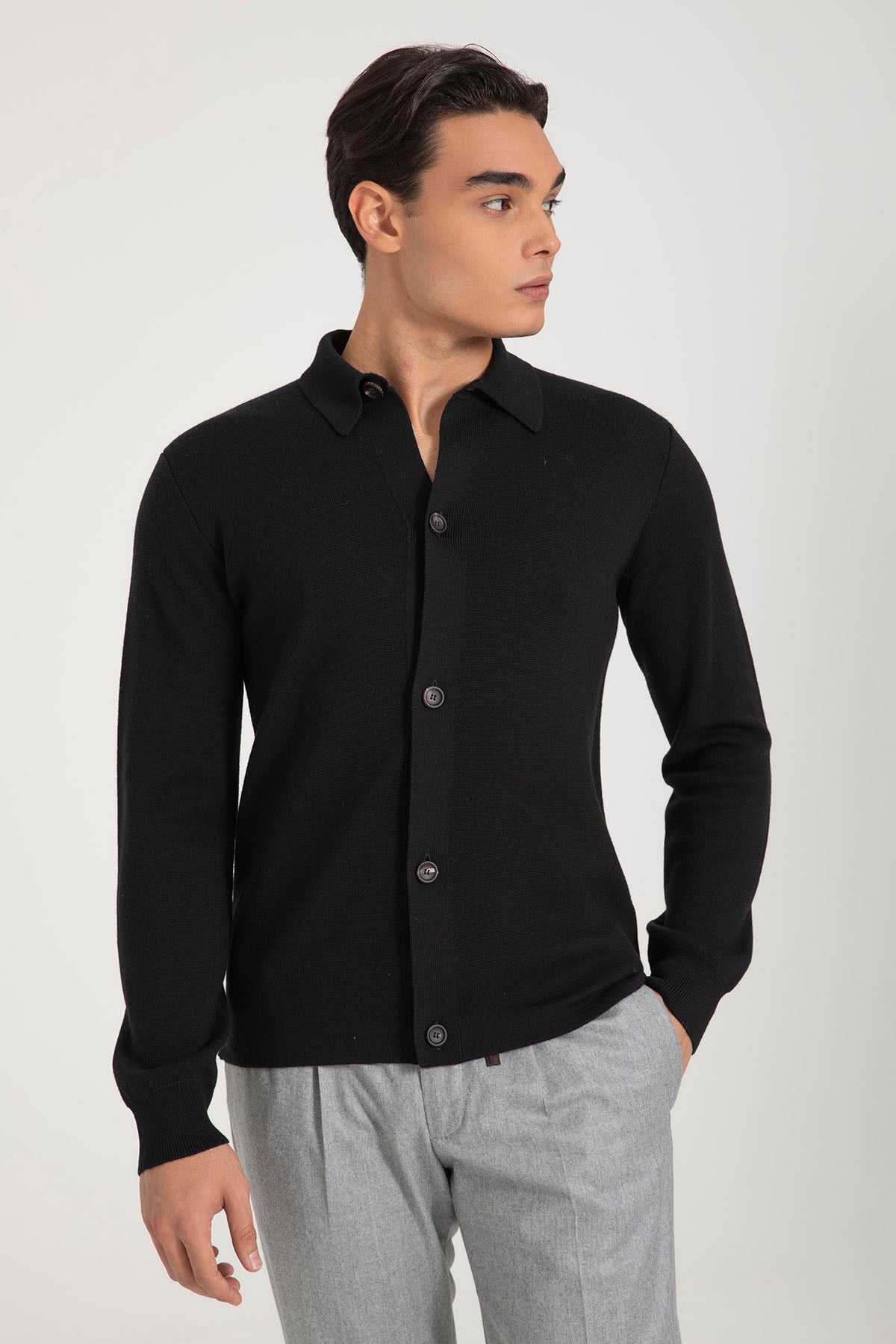 Fradi İnce Örgü Yün Triko Ceket