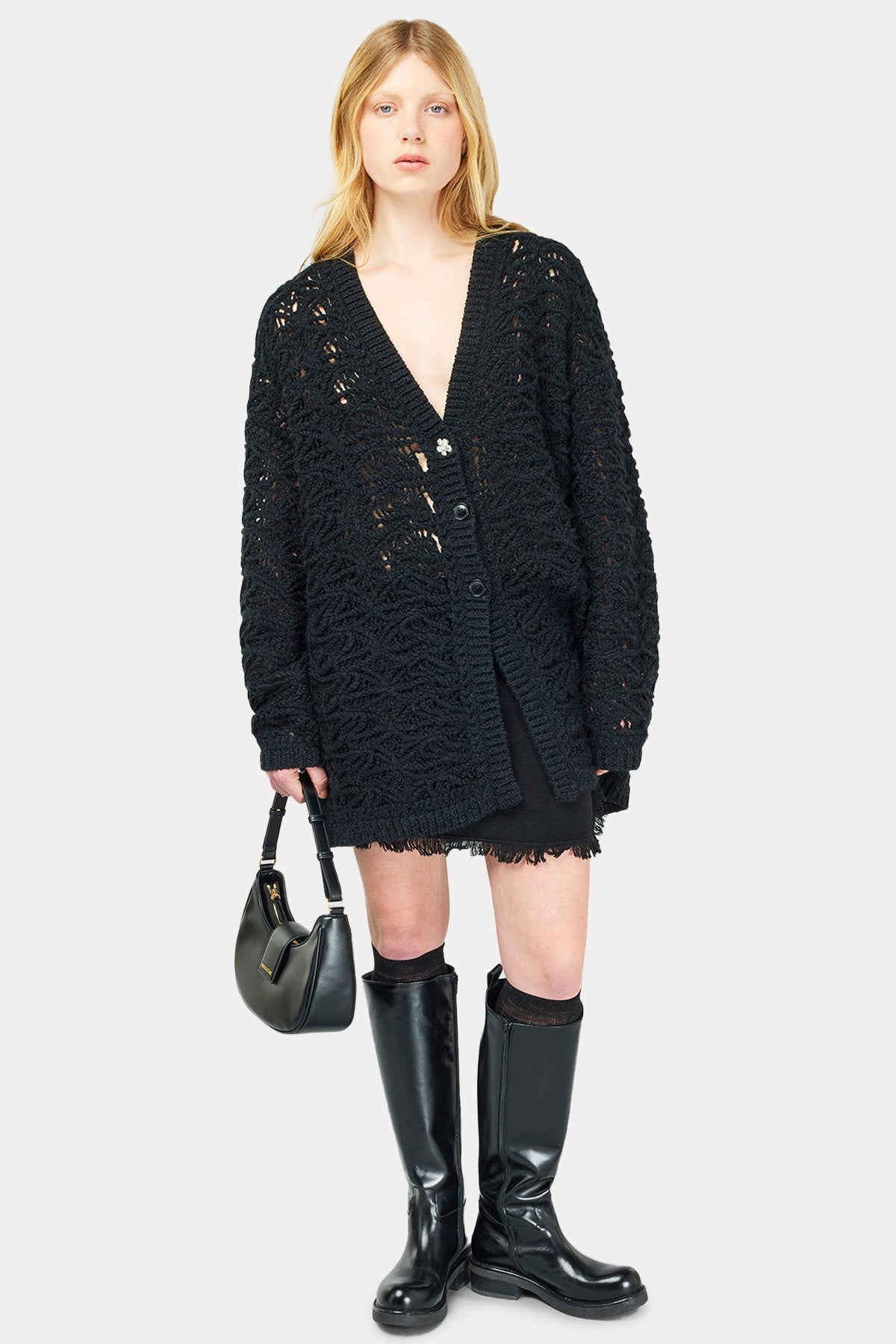 Semicouture Geniş Kesim Örgü Yün Ceket