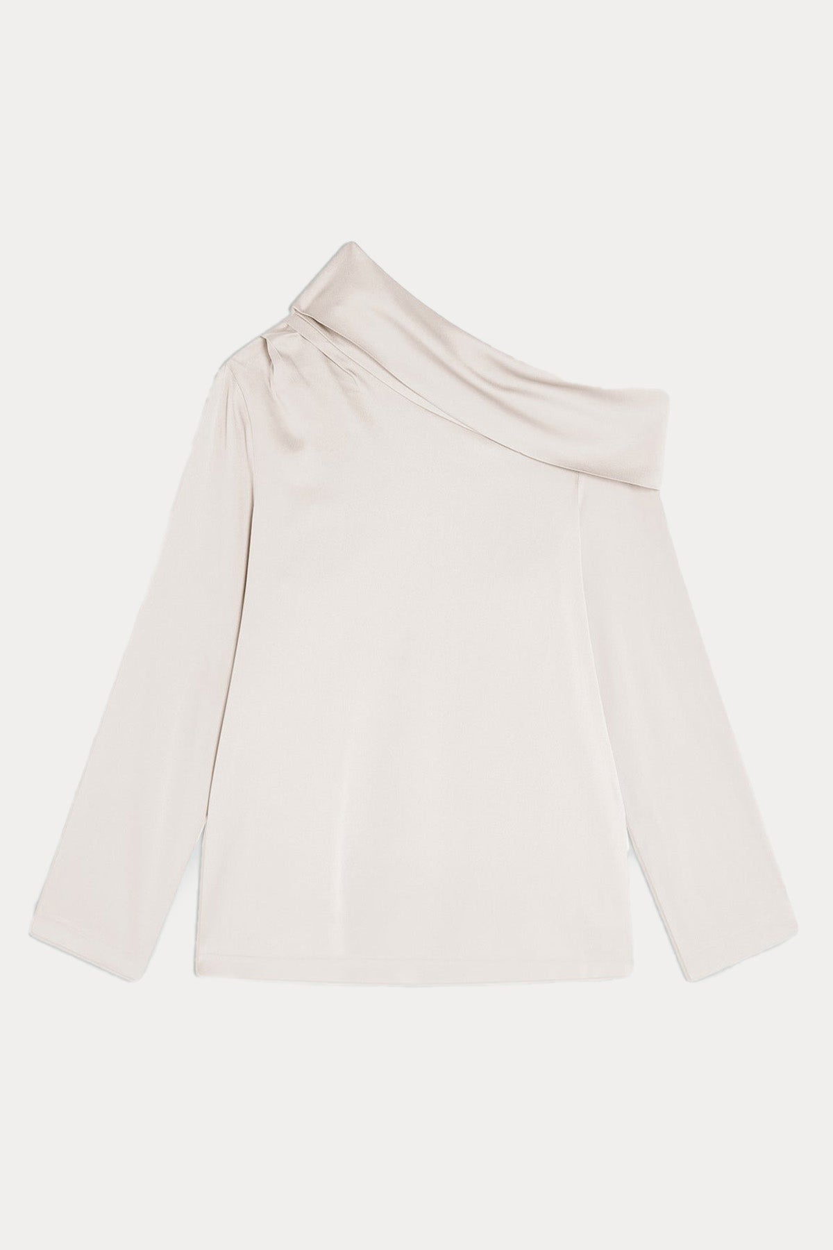Semicouture Tek Omuz Şal Yaka Streç Bluz