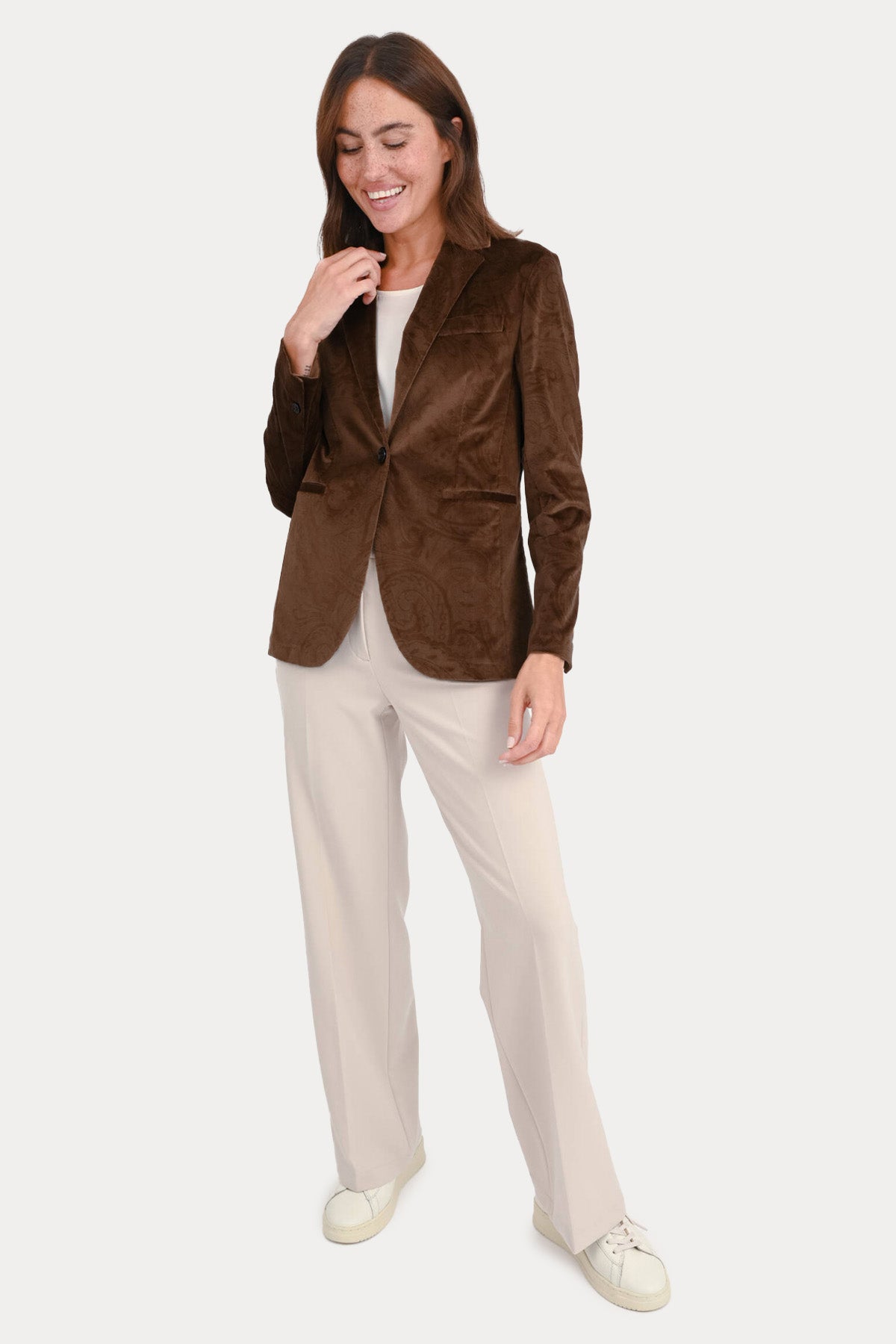 Circolo 1901 Pailsey Desenli Blazer Ceket-Ceket-Libas