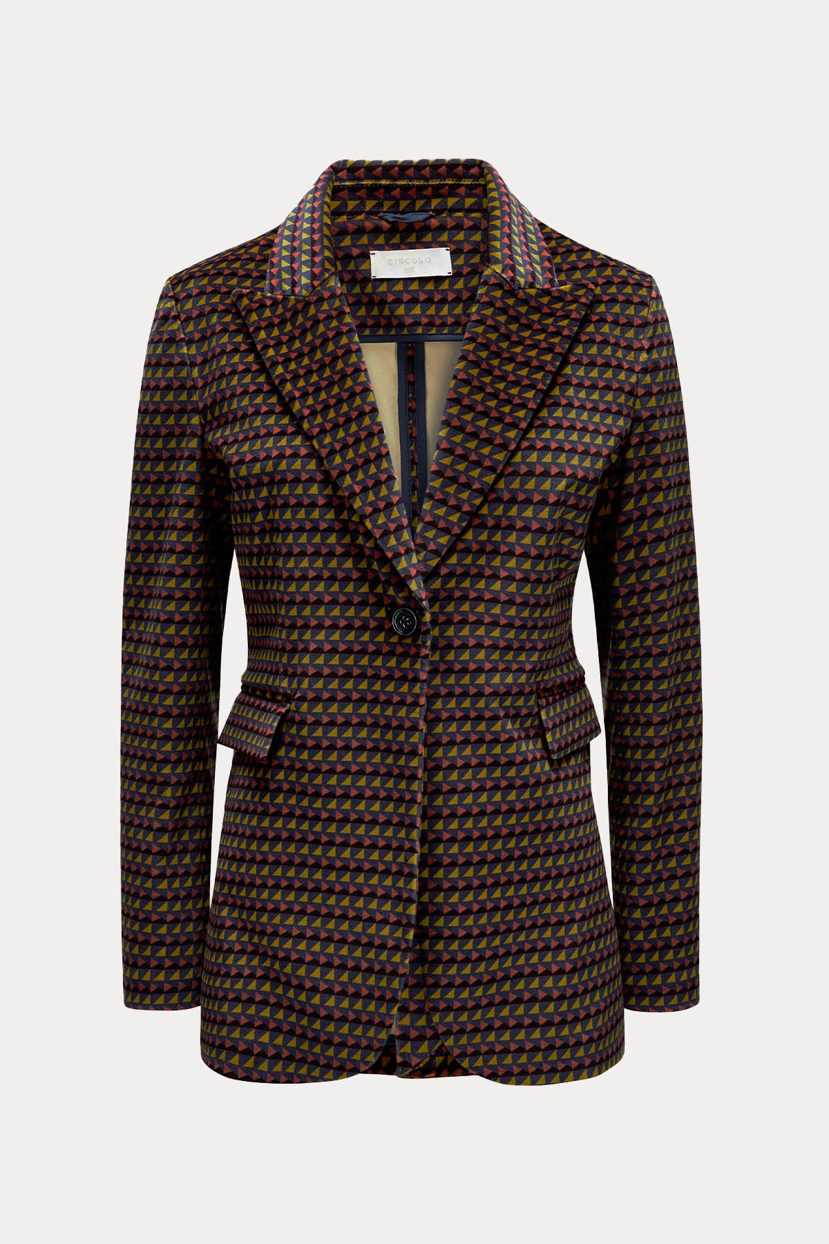 Circolo 1901 Desenli Kadife Blazer Ceket-Ceket-Libas