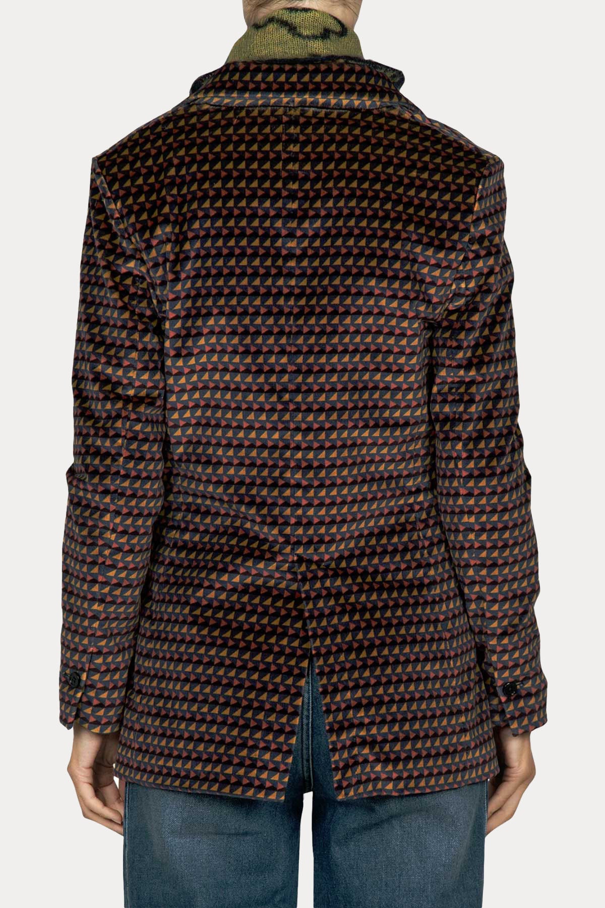 Circolo 1901 Desenli Kadife Blazer Ceket-Ceket-Libas