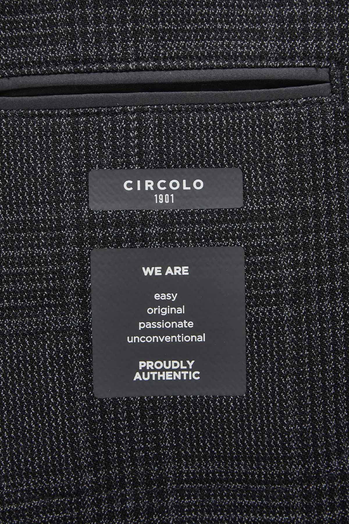 Circolo 1901 Ekoseli Spor Cepli Yün Blazer Ceket-Ceket-Libas