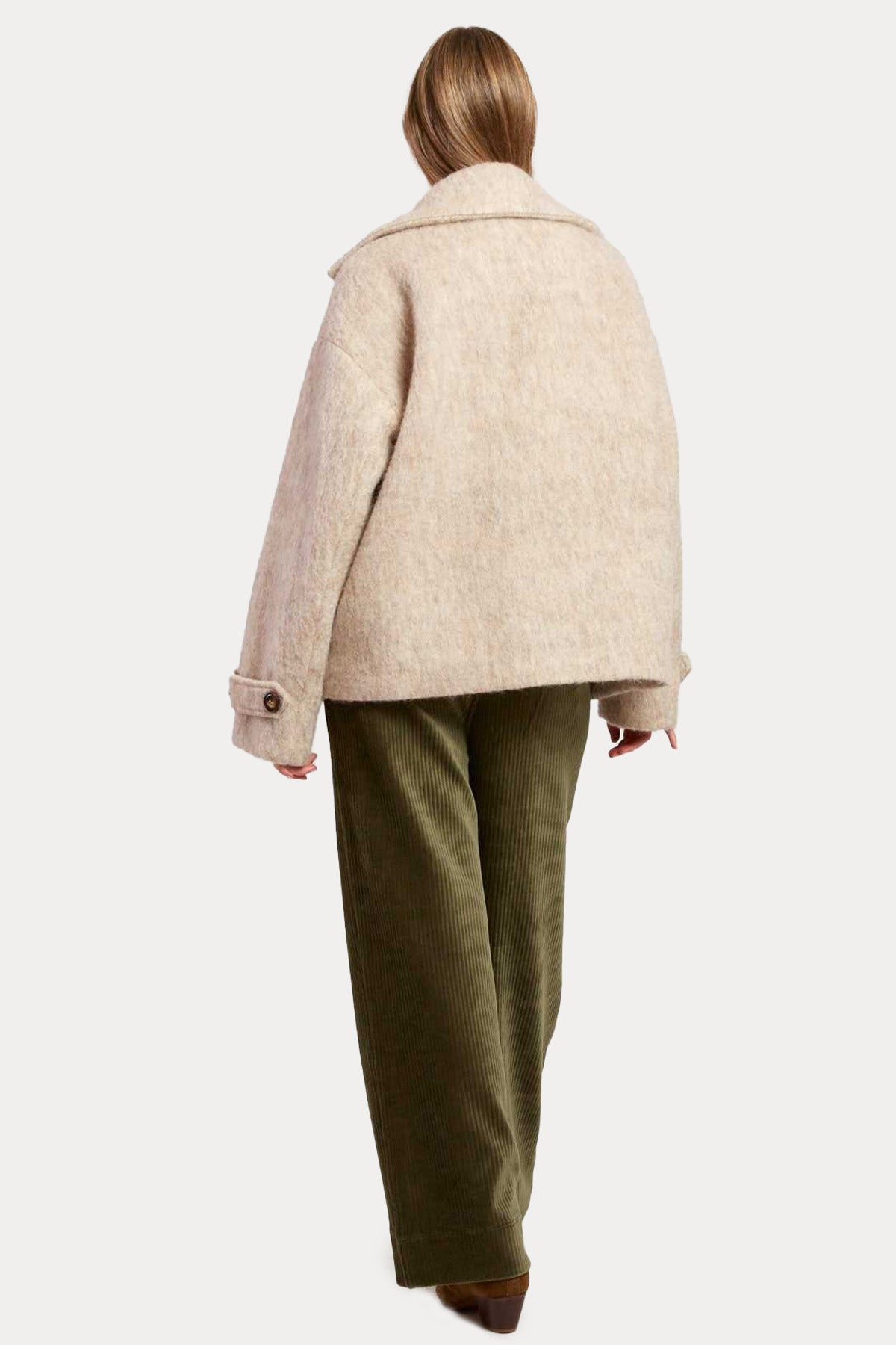 Rene Derhy Lilas Kruvaze Yün Ceket