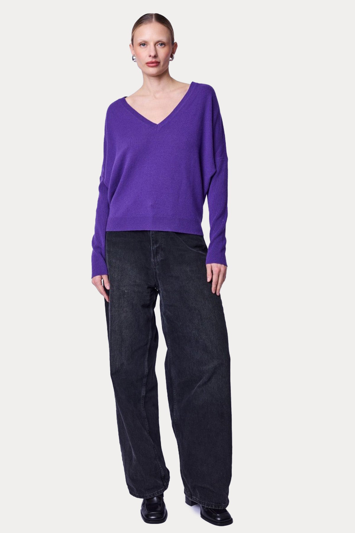 Berenice Aurola Sırtta Kanat Desenli Kaşmir İnce Örgü Yün Triko