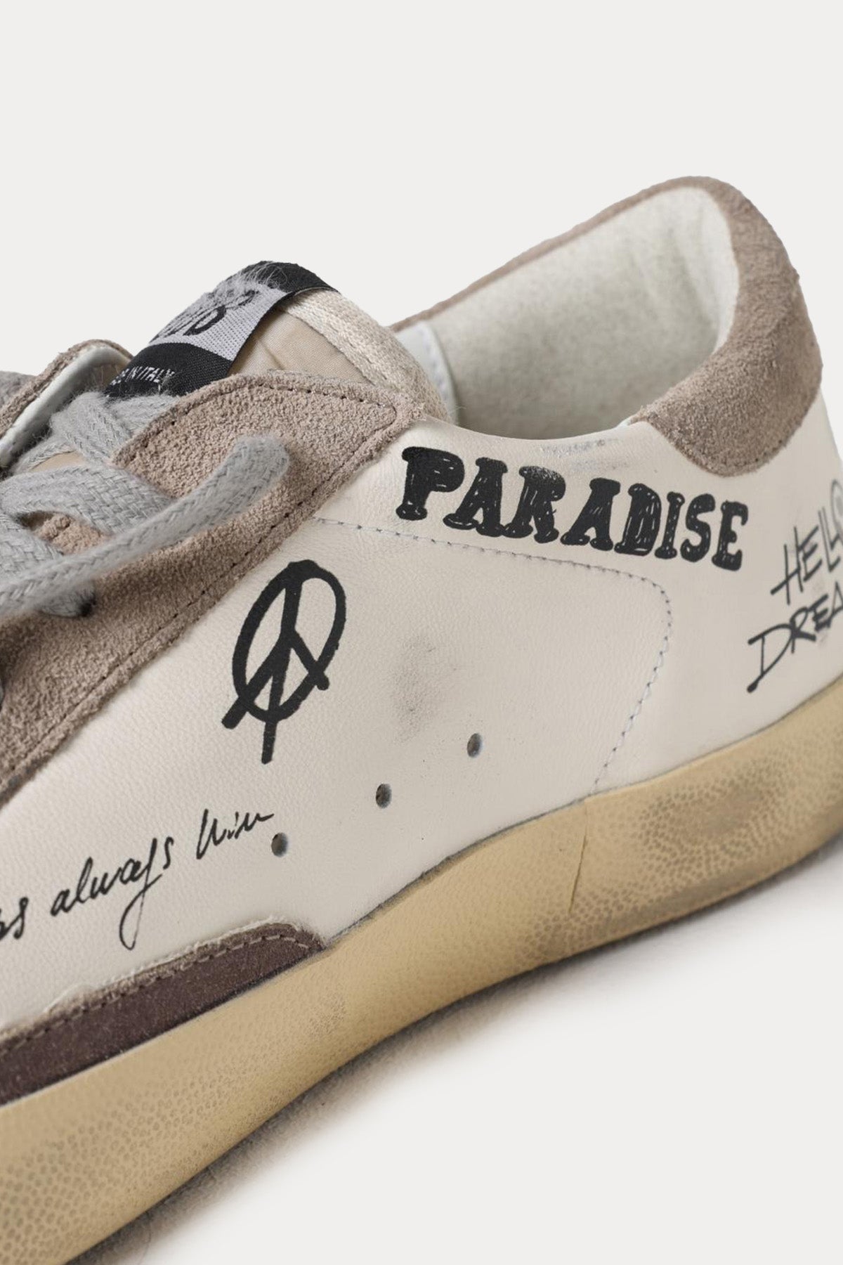 Golden Goose Super-Star Grafik Baskılı Deri Sneaker Ayakkabı-Ayakkabı-Libas