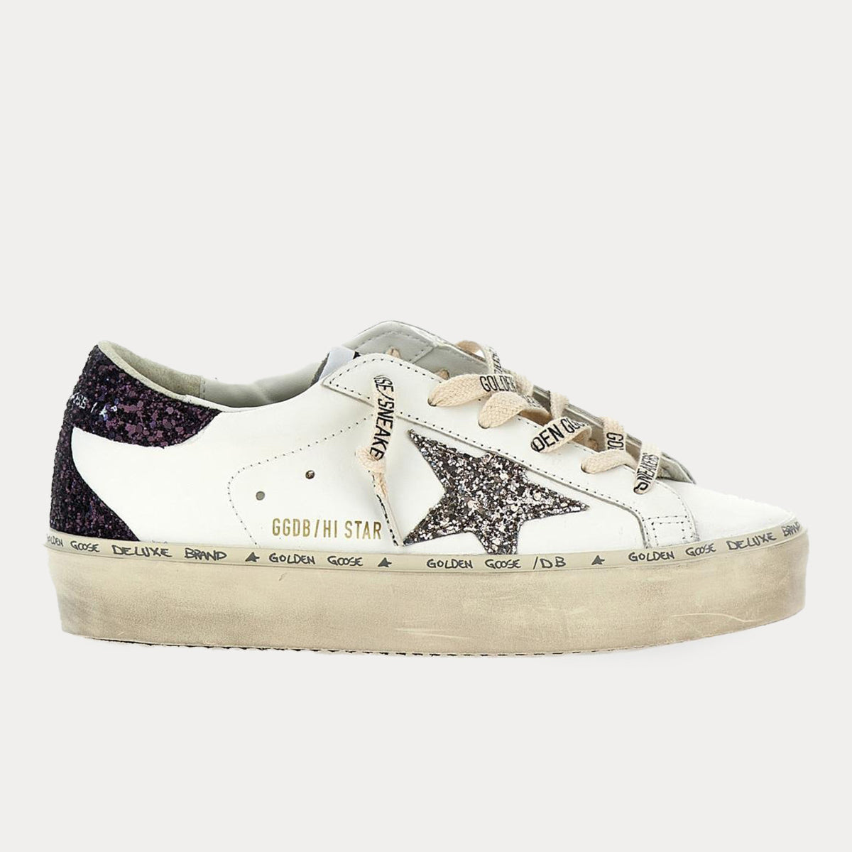 Golden Goose Hi-Star Payetli Deri Sneaker Ayakkabı