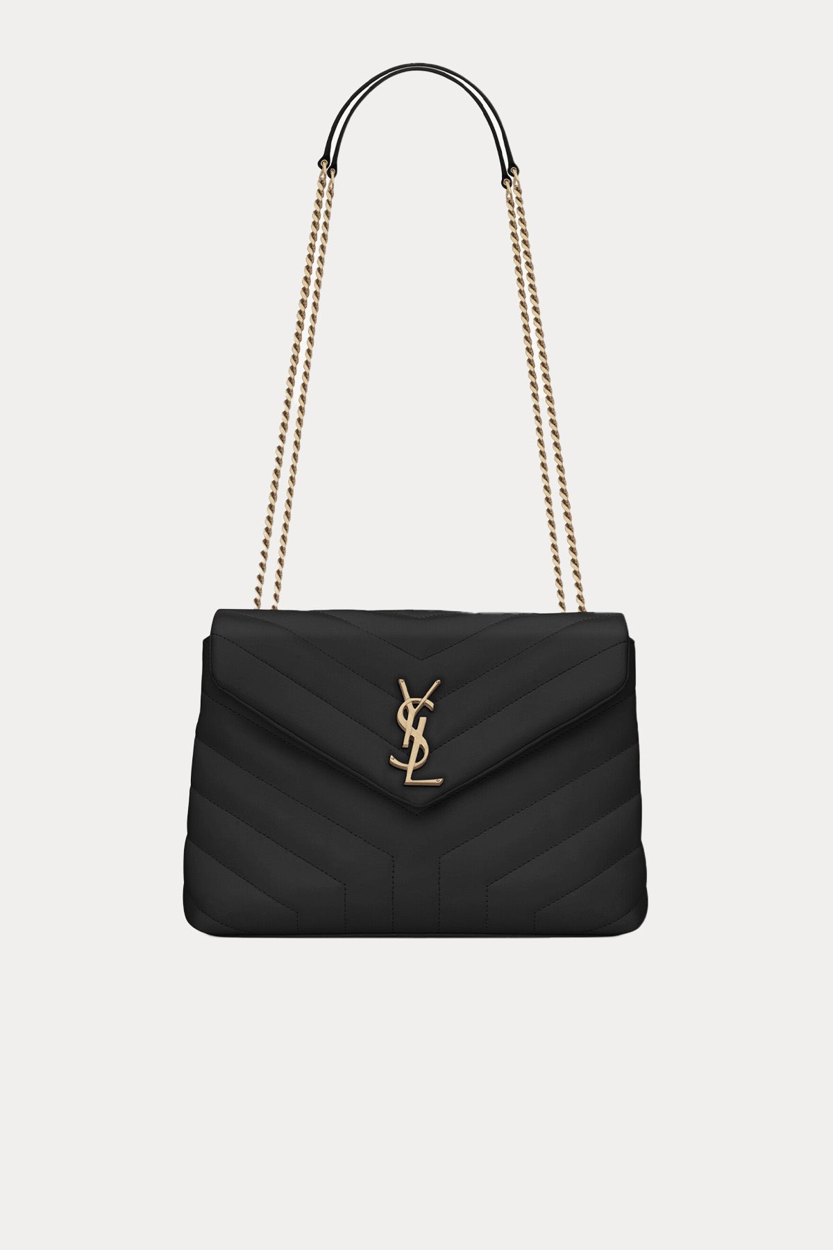 Saint Laurent Logolu Medium Deri Omuz Çantası