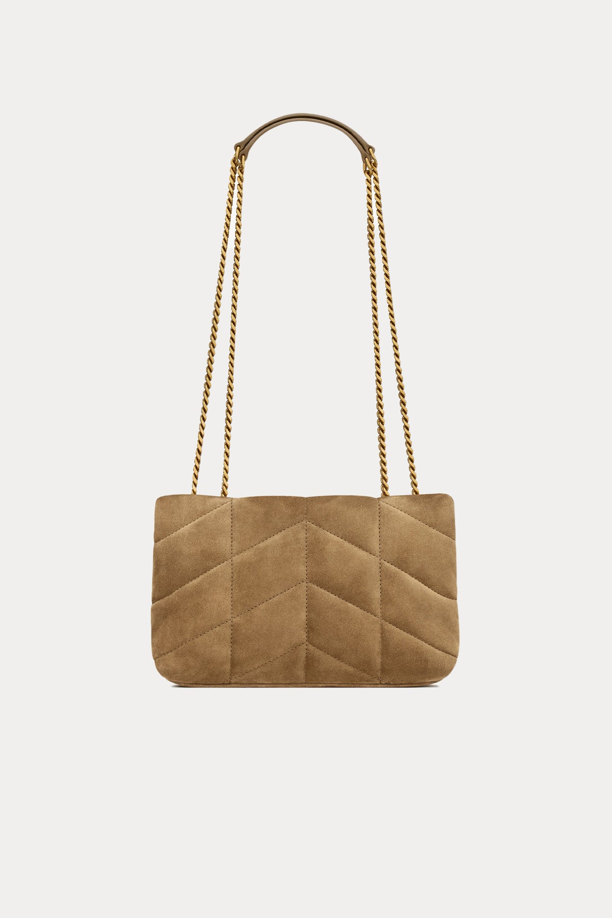 Saint Laurent Silver Zincir Askılı Kapitone Süet Omuz Çantası