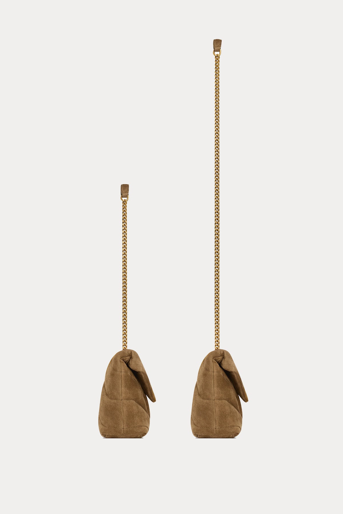 Saint Laurent Silver Zincir Askılı Kapitone Süet Omuz Çantası