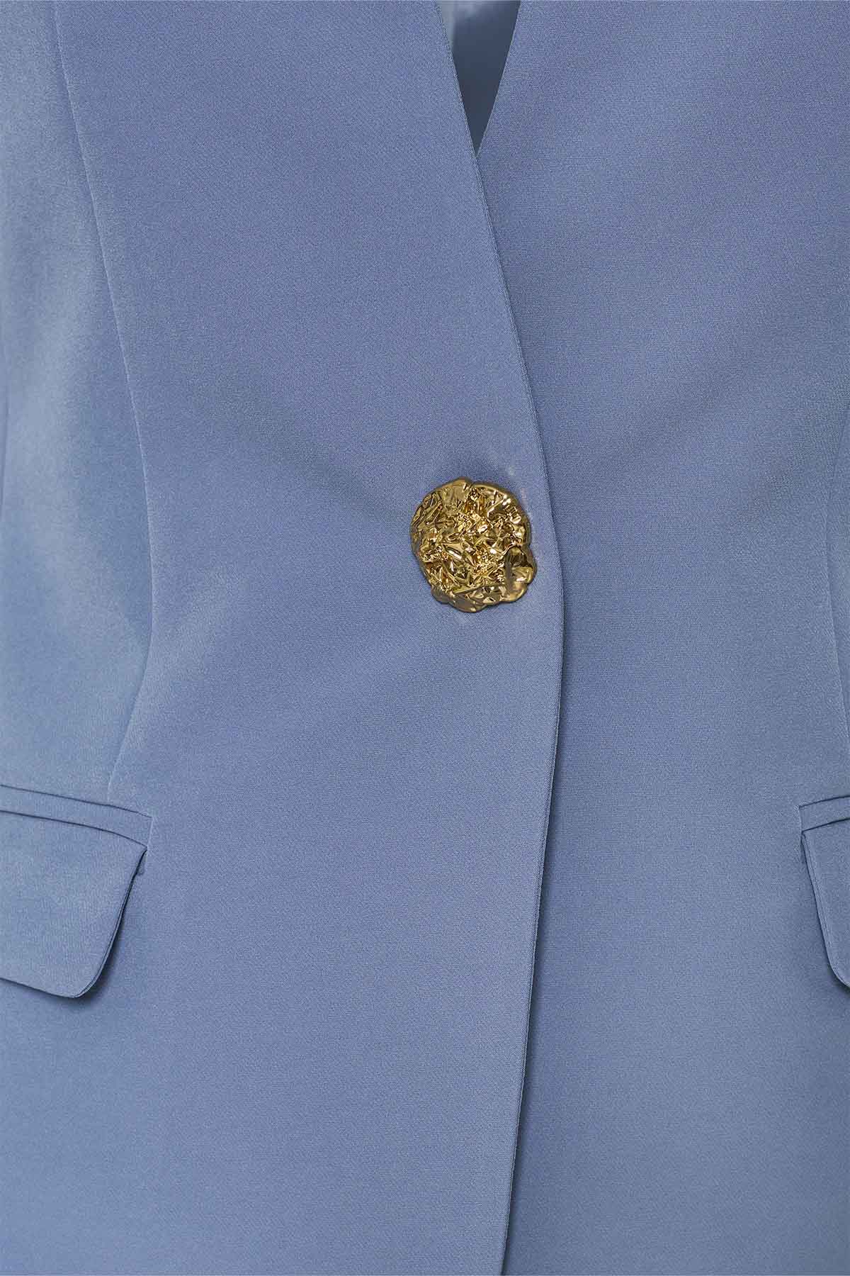 Bsb Broş Detaylı Blazer Ceket-Ceket-Libas
