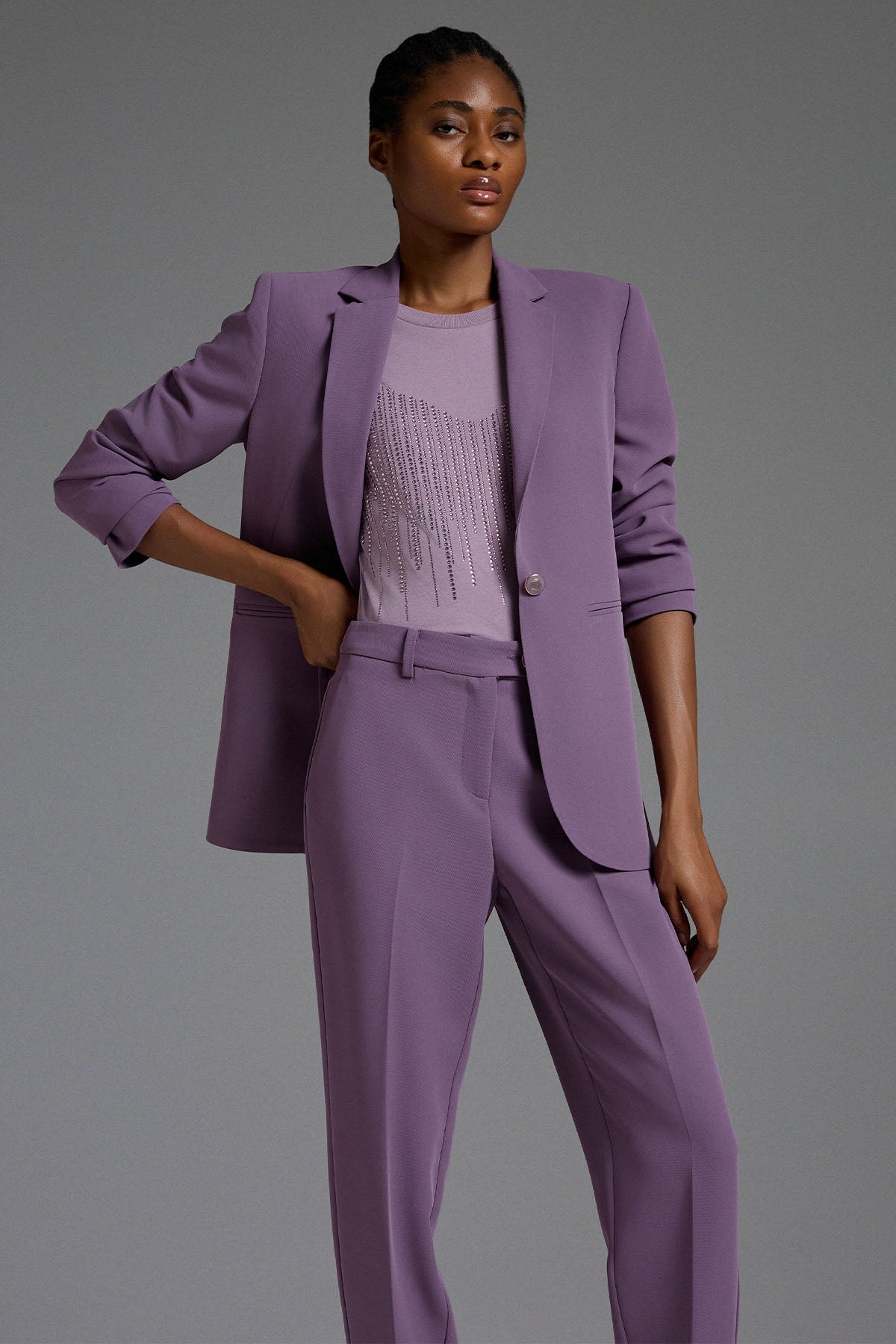 Bsb Tek Düğmeli Blazer Ceket-Ceket-Libas