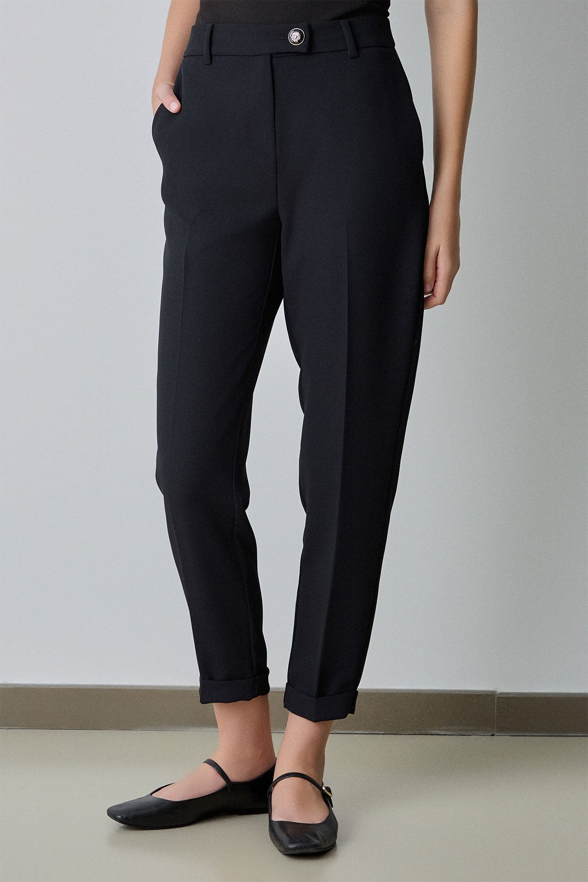 Bsb Crop Duble Paça Yandan Cepli Pantolon-Pantolon-Libas