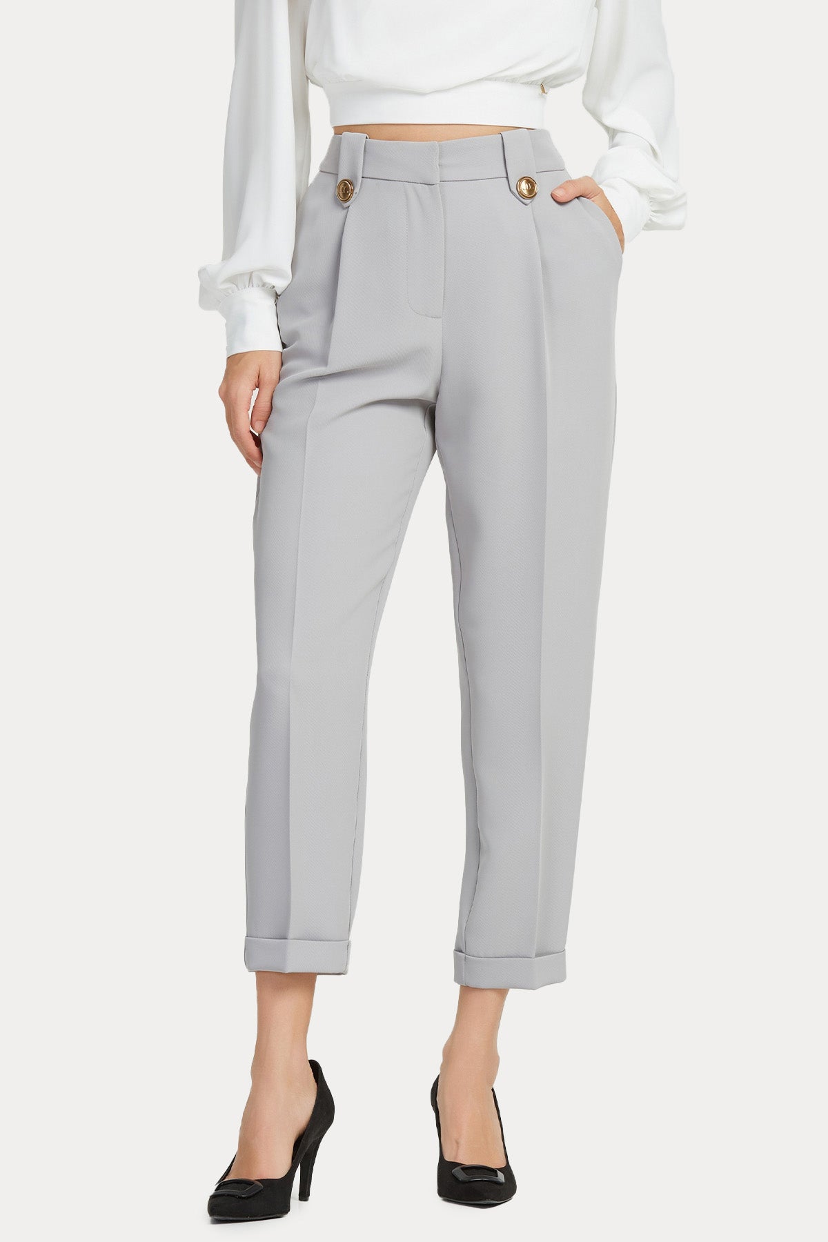 Lynne Yandan Cepli Tek Pile Pantolon-Pantolon-Libas