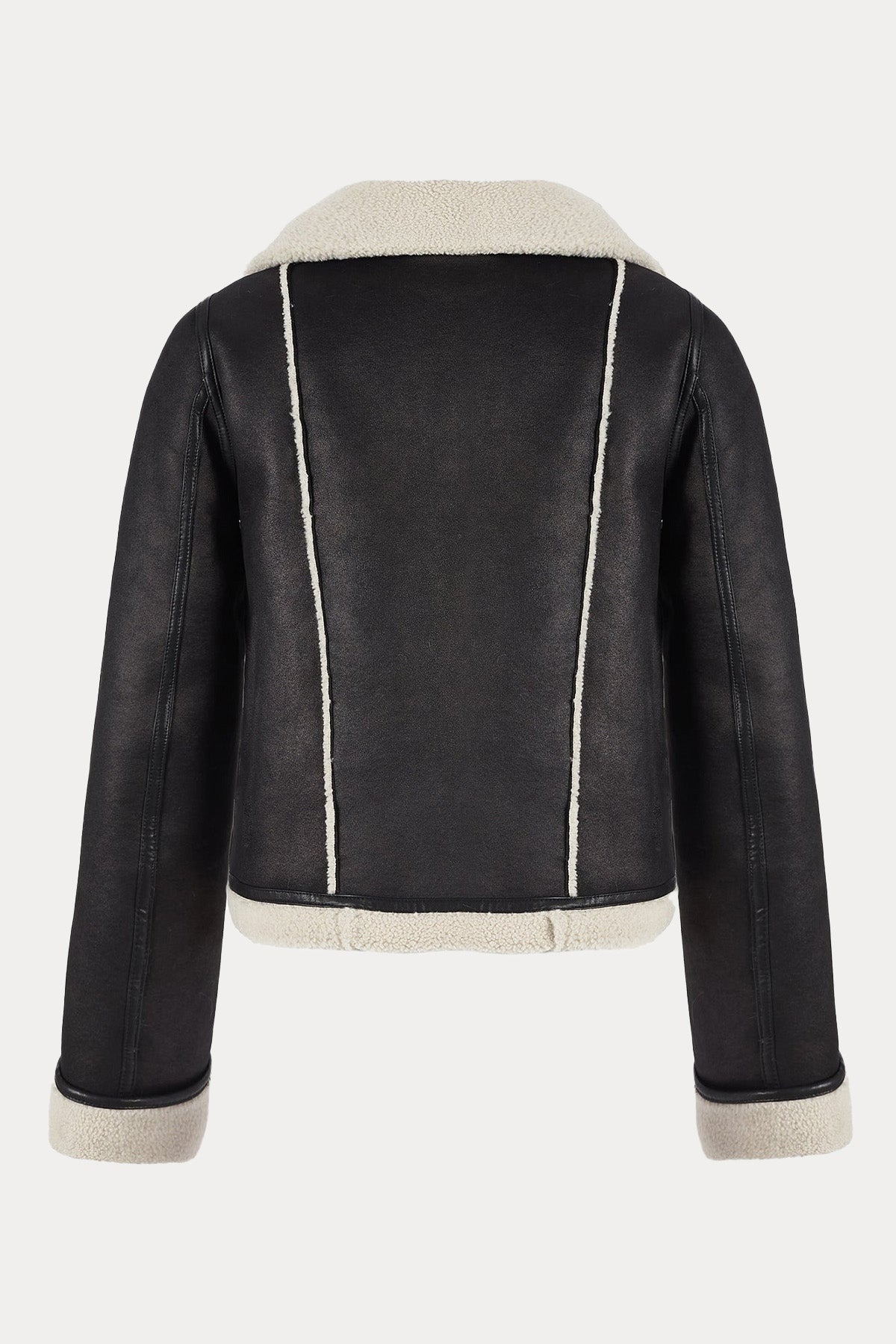 Urbancode Çift Taraflı Kürklü Kruvaze Deri Mont