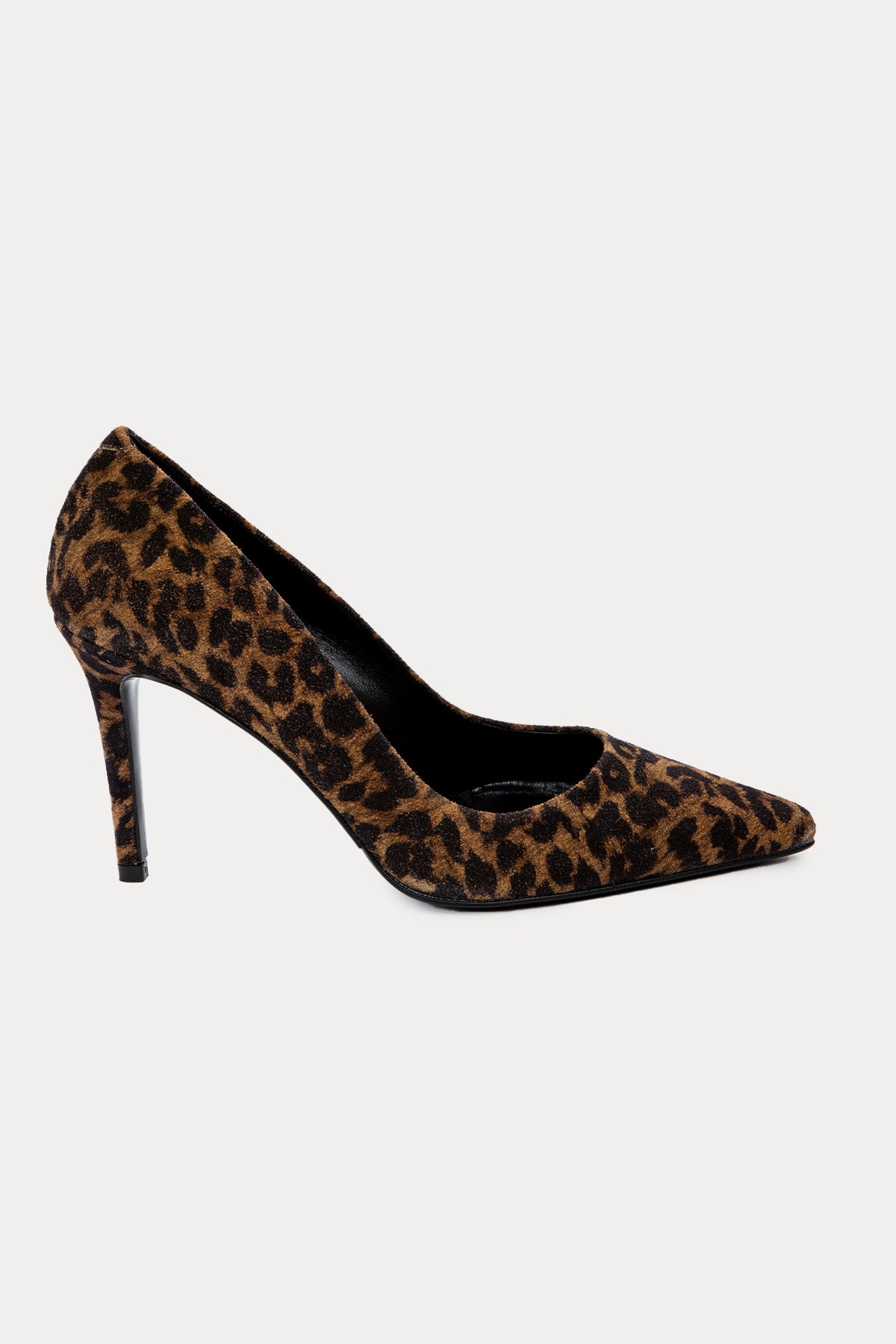 Albano Tay Tüyü Leopar Desenli Topuklu Stiletto Ayakkabı