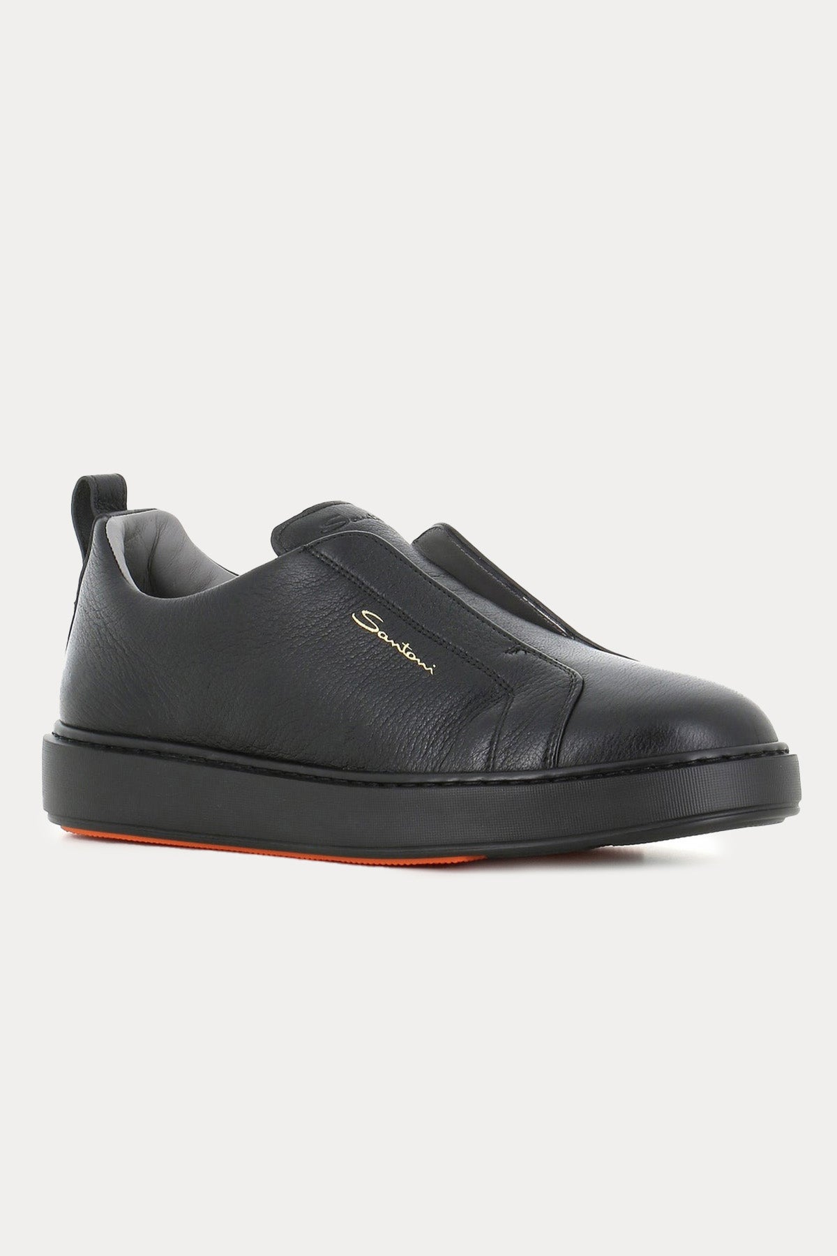 Santoni Lastik Bantlı Deri Sneaker Ayakkabı-Ayakkabı-Libas
