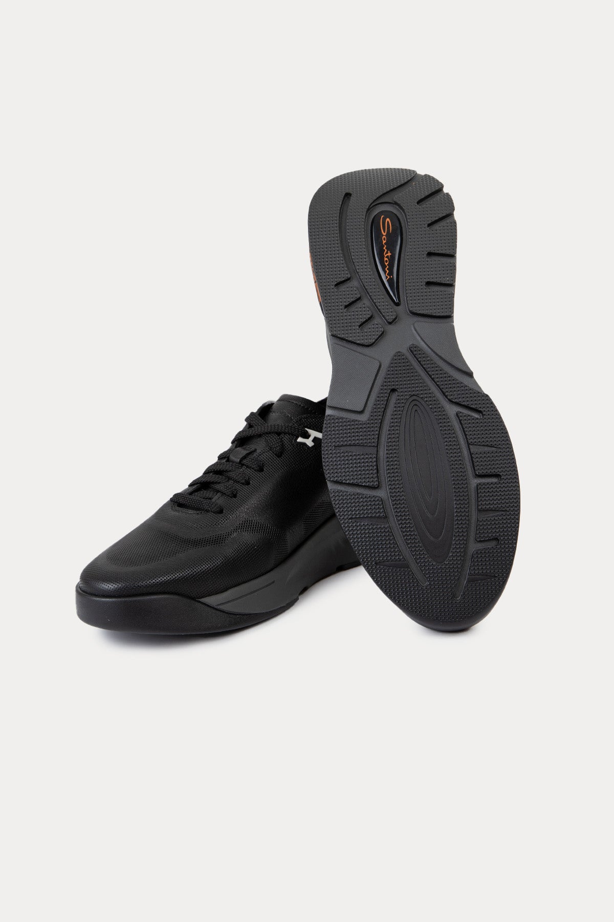 Santoni Ultra Hafif Tabanlı Deri Sneaker Ayakkabı-Ayakkabı-Libas