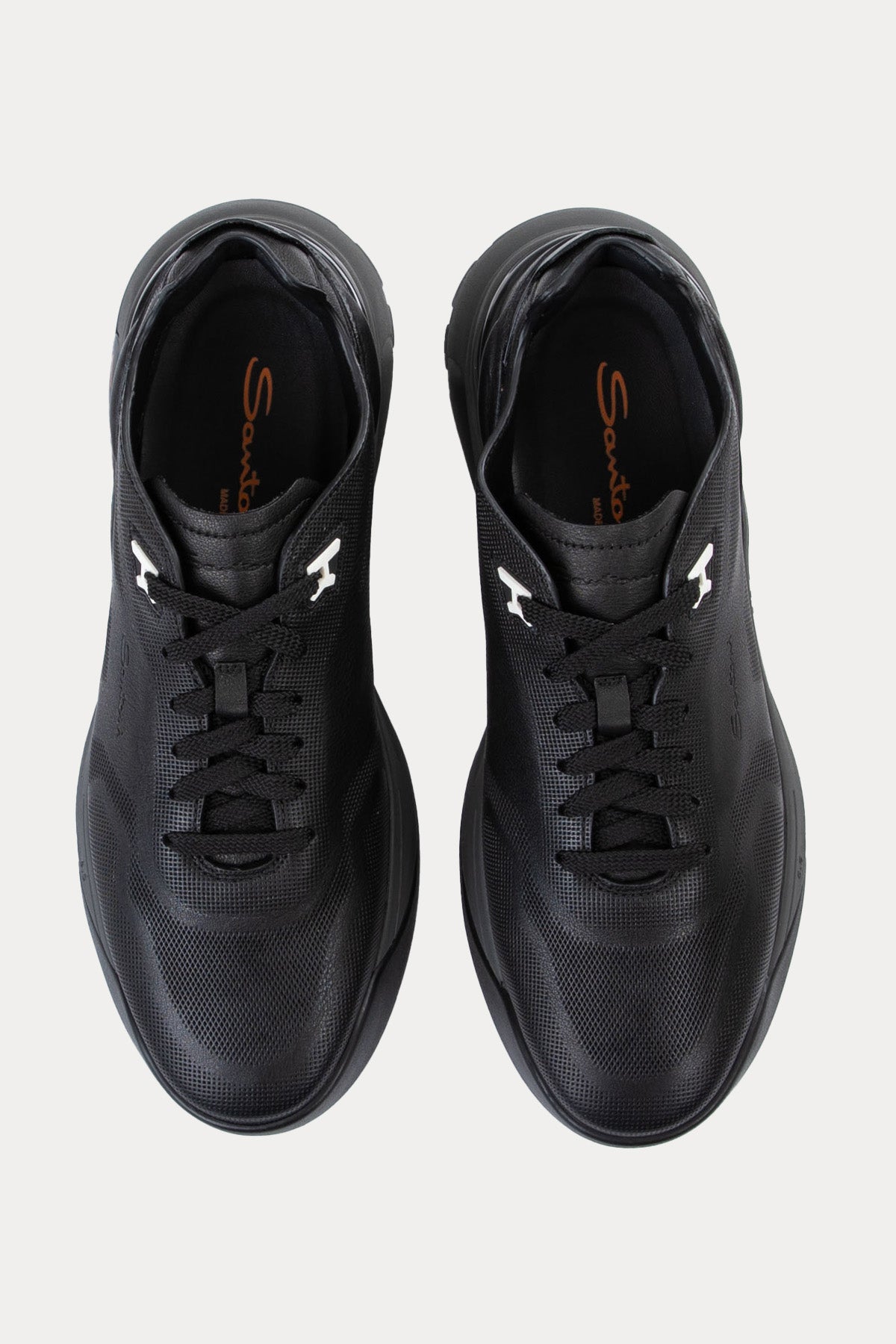Santoni Ultra Hafif Tabanlı Deri Sneaker Ayakkabı-Ayakkabı-Libas
