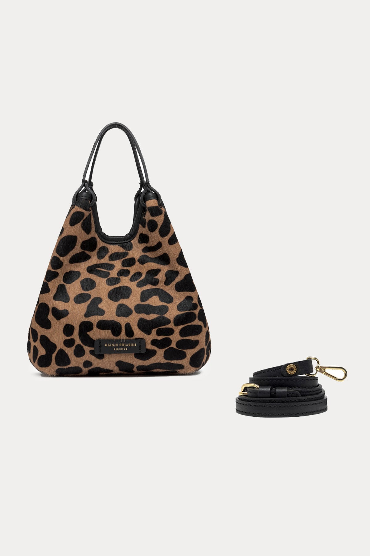 Gianni Chiarini Dua Tay Tüyü Leopar Desenli Çanta