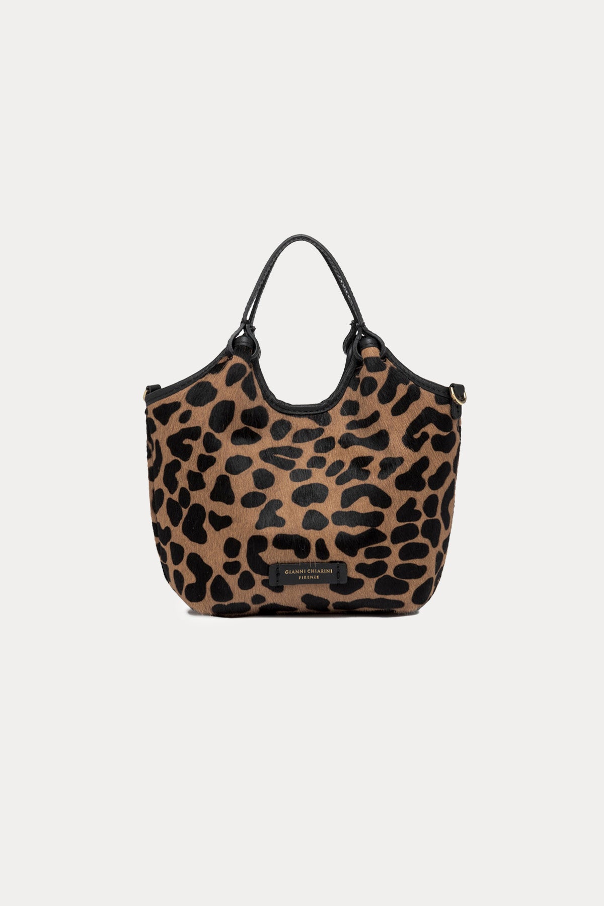 Gianni Chiarini Dua Tay Tüyü Leopar Desenli Çanta