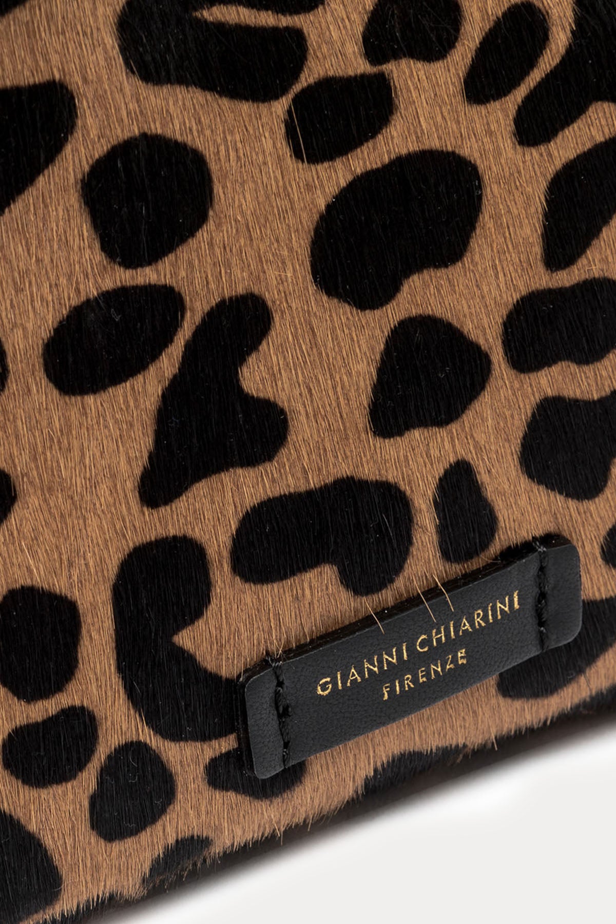 Gianni Chiarini Dua Tay Tüyü Leopar Desenli Çanta