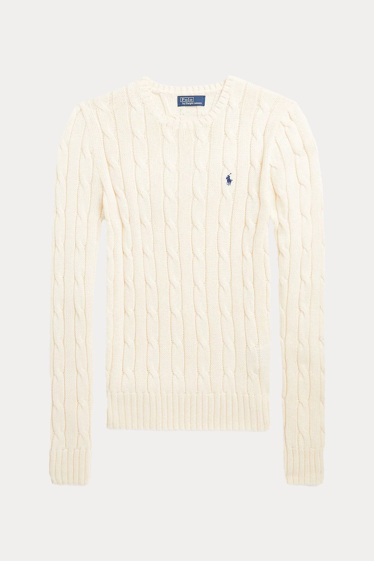 Polo Ralph Lauren Pima Cotton Slim Fit Yuvarlak Yaka Saç Örgü Triko