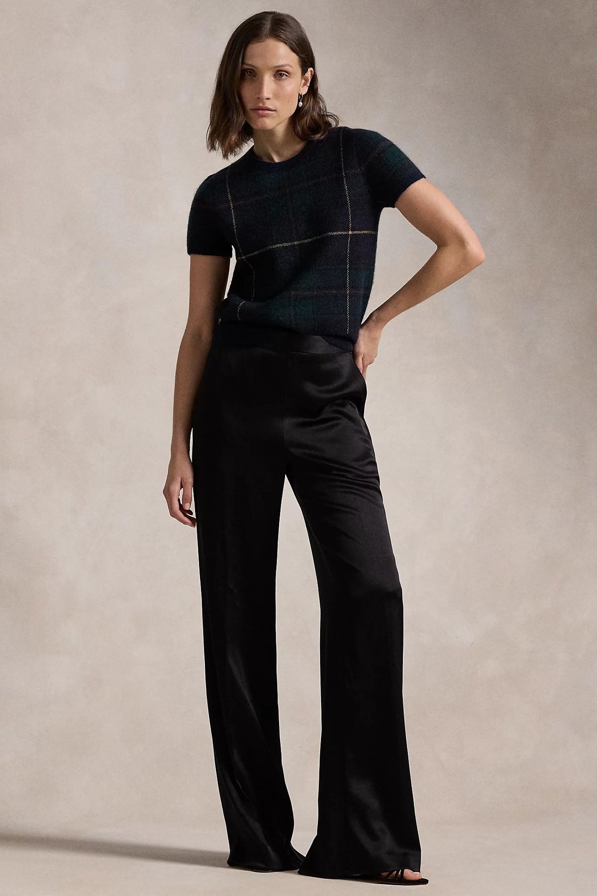 Polo Ralph Lauren Straight Fit Ekose Desenli Yün Triko