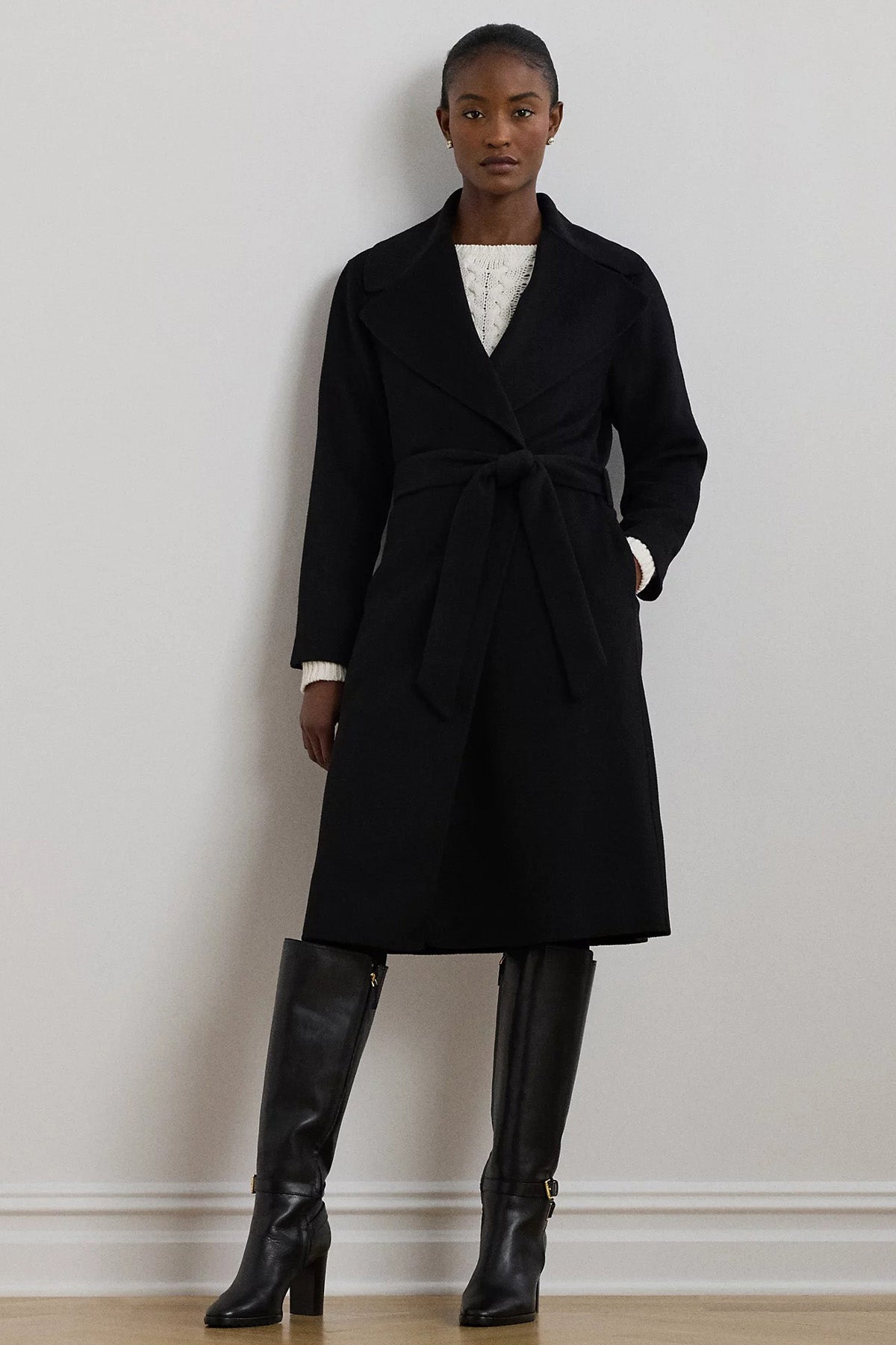 Polo Ralph Lauren Straight Fit Kemerli Yün Kaban