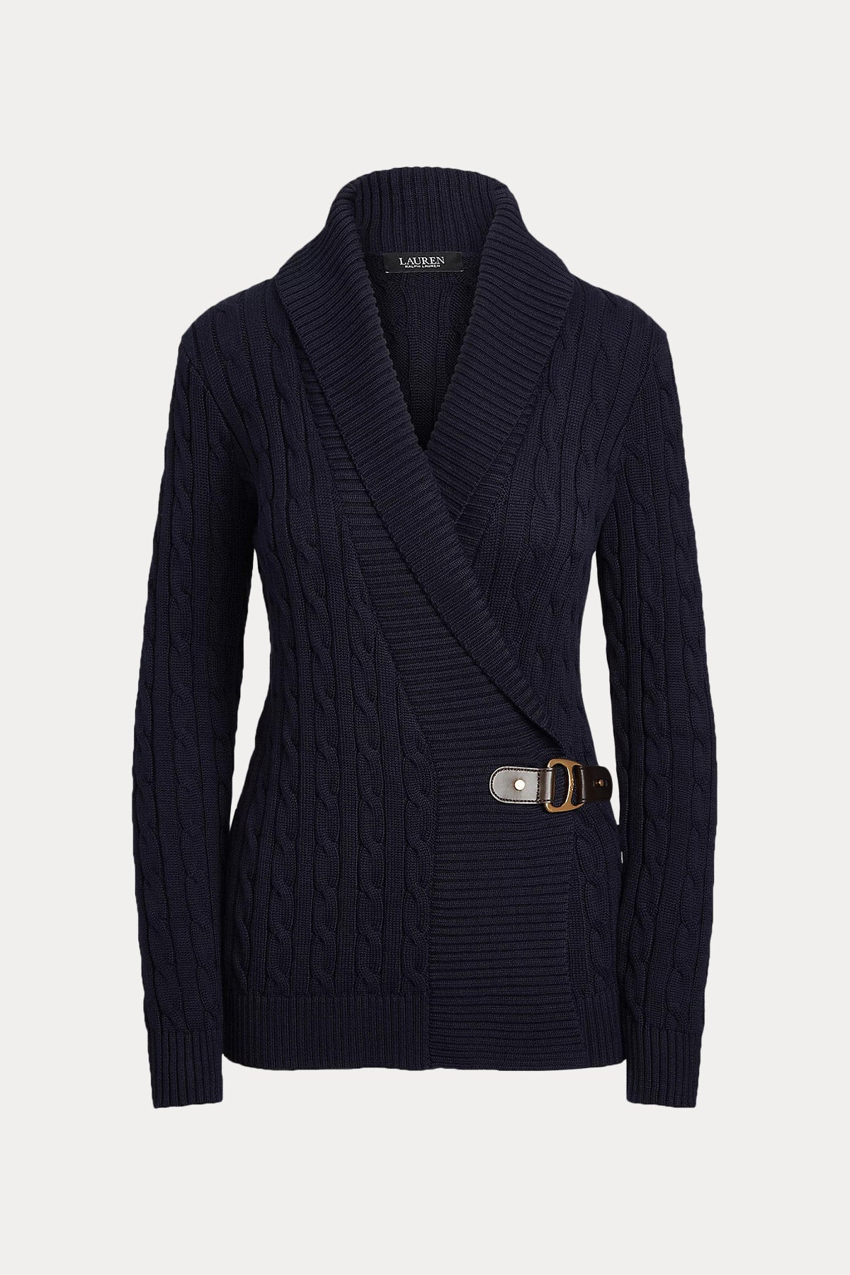 Polo Ralph Lauren Saç Örgü Kemerli Şal Yaka Triko Ceket