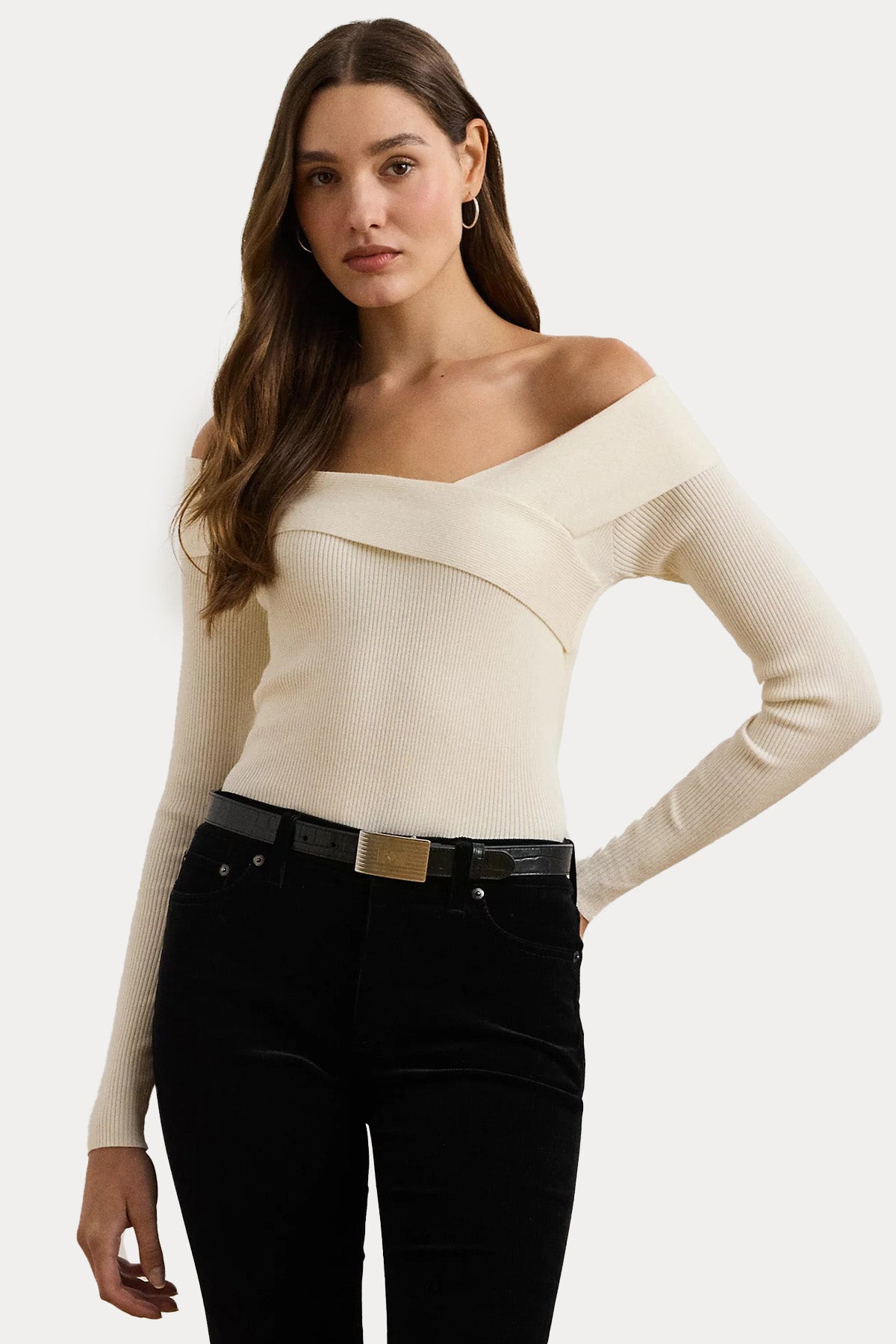 Polo Ralph Lauren Geniş Yaka Fitilli Örgü Triko