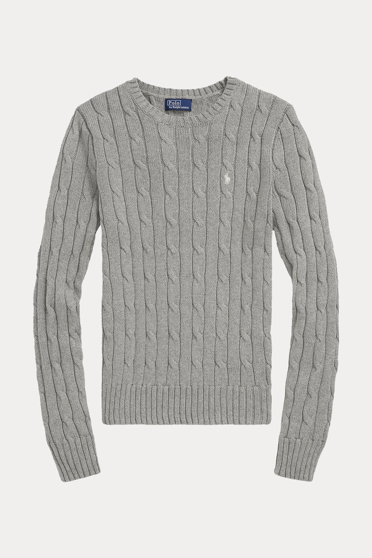 Polo Ralph Lauren Slim Fit Pima Cotton Yuvarlak Yaka Saç Örgü Triko