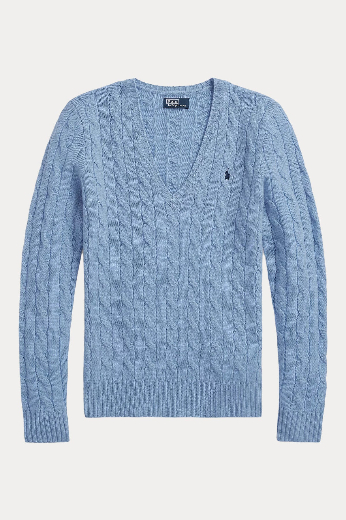 Polo Ralph Lauren Kaşmir Slim Fit V Yaka Saç Örgü Yün Triko