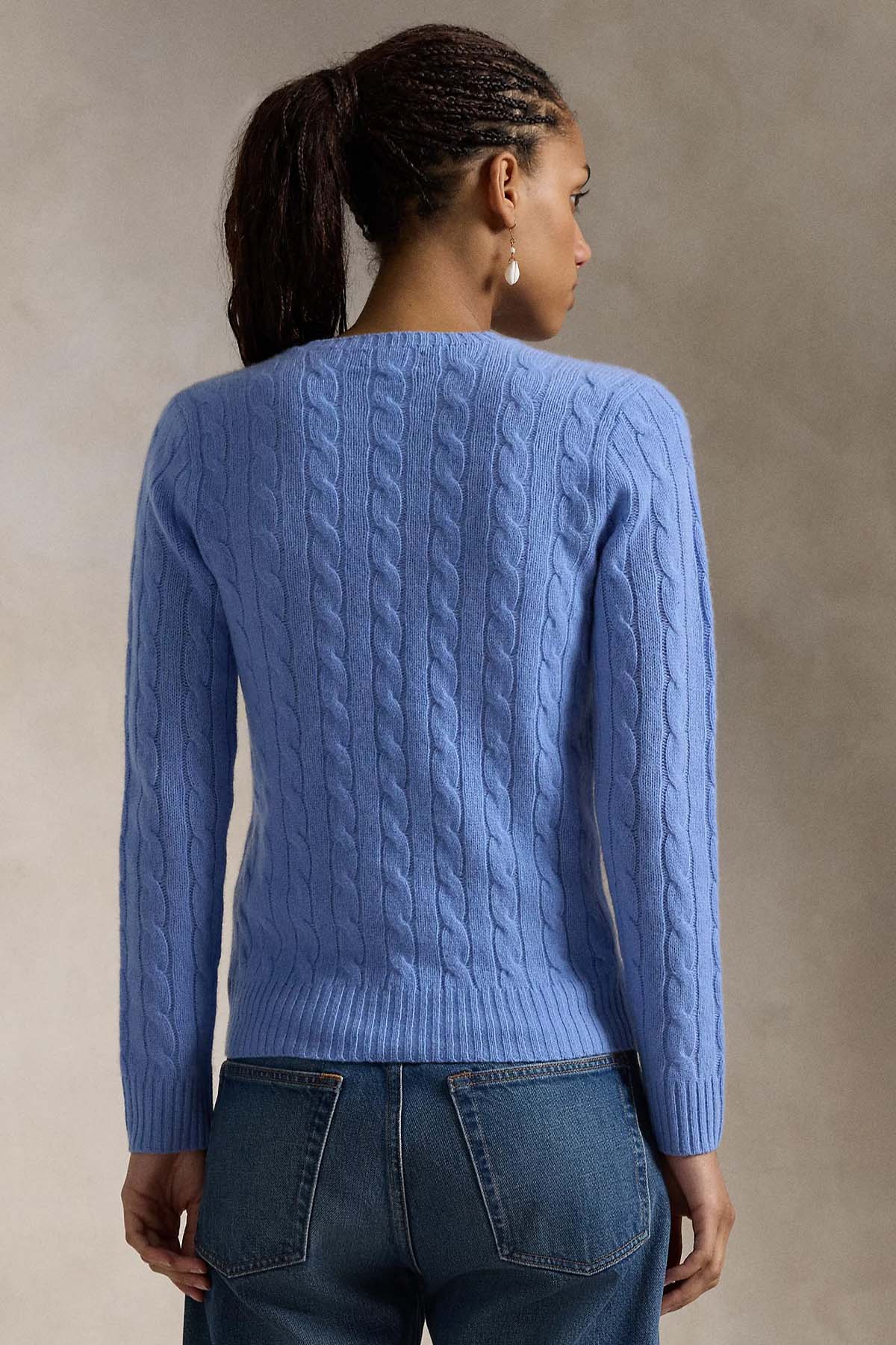 Polo Ralph Lauren Kaşmir Slim Fit Yuvarlak Yaka Saç Örgü Yün Triko