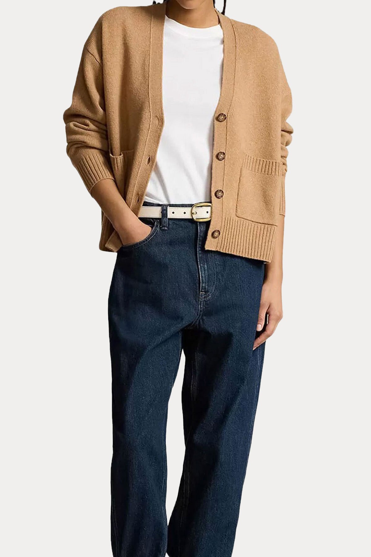 Polo Ralph Lauren V Yaka Kaşmir Örgü Yün Triko Ceket