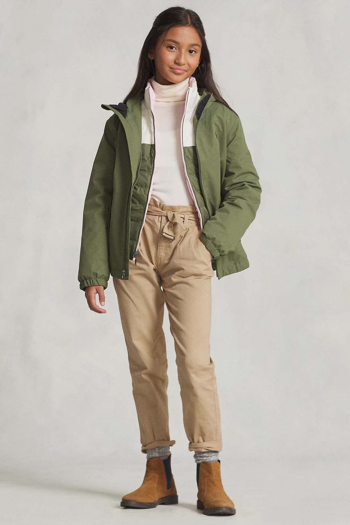 Polo Ralph Lauren Kids S-M Beden Unisex Çocuk Kapüşonlu Rüzgarlık Mont-Mont-Libas
