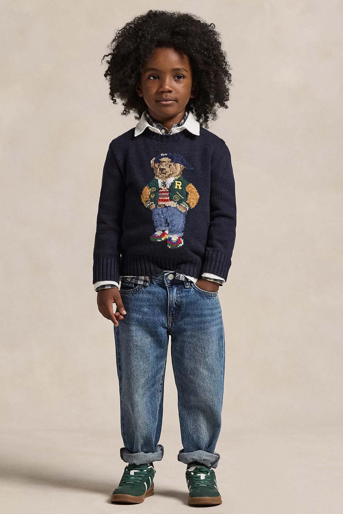 Polo Ralph Lauren Kids 3 Yaş Unisex Çocuk Örgü Polo Bear Triko-Triko-Libas